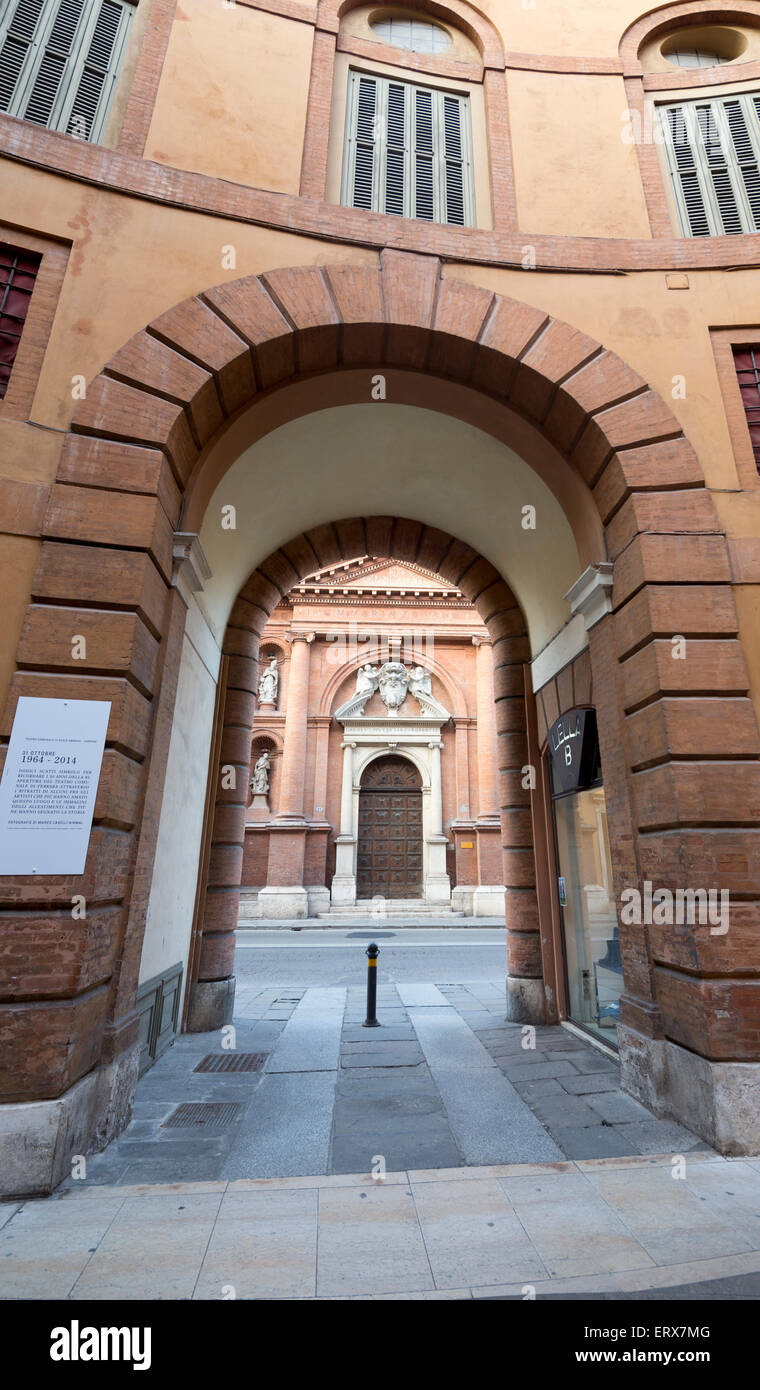 Rotonda Foschini, the internal court of the Teatro Comunale, Ferrara, Italy Stock Photo