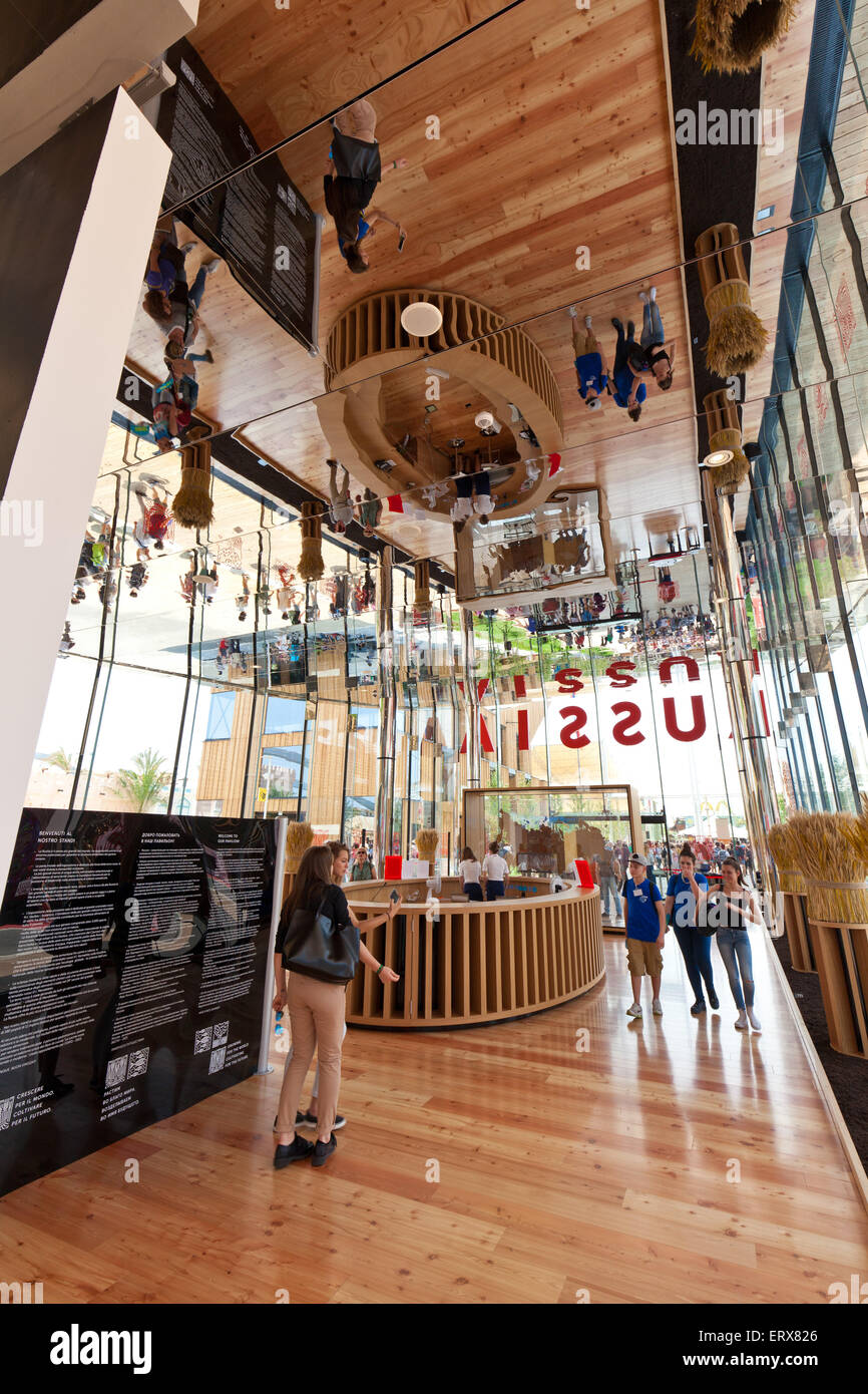 MILAN, ITALY - June 04, 2015: Russia pavilion structure at EXPO 2015 ...