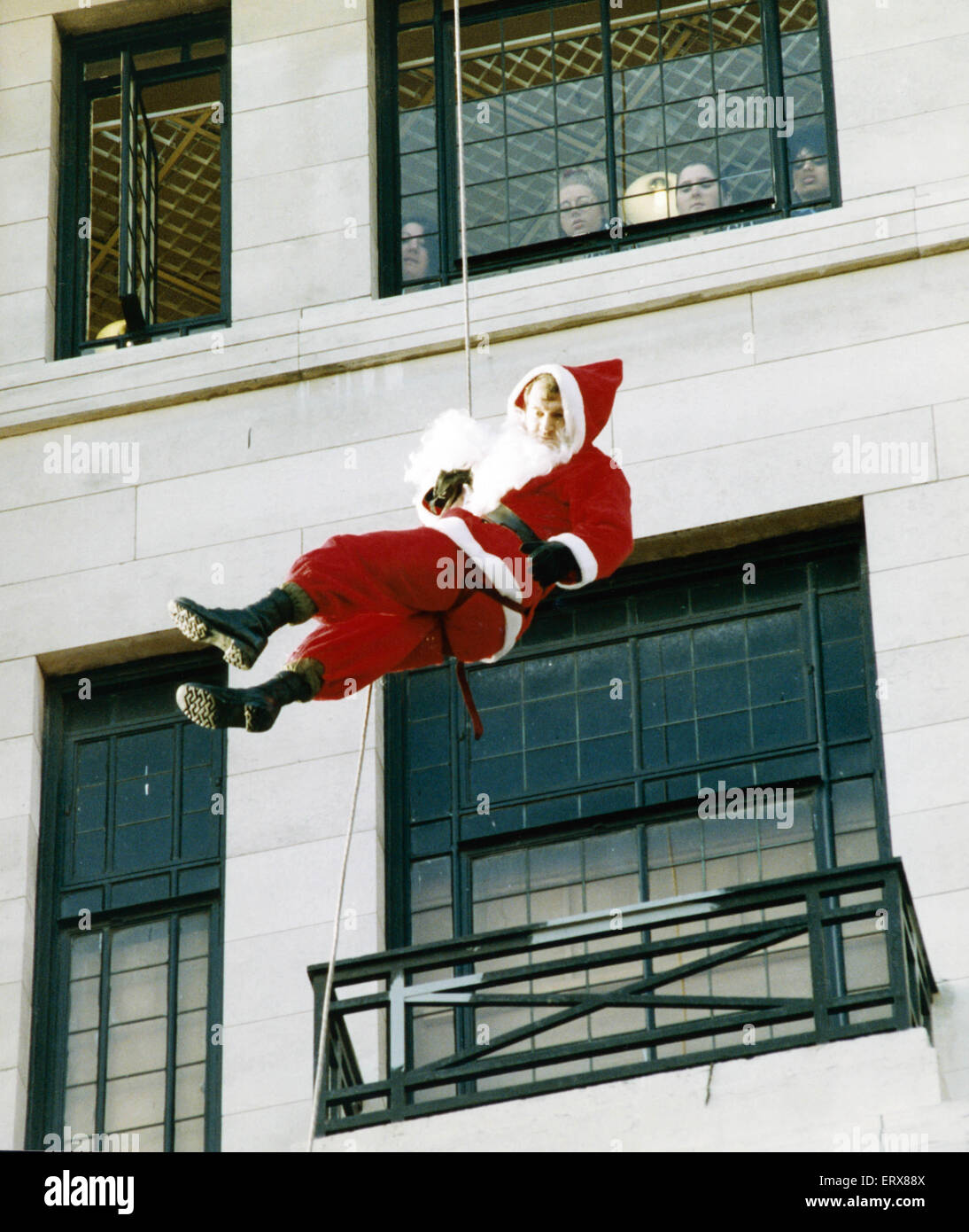Soldier John Greenfield, dressed as Father Christmas, was abseiling ...