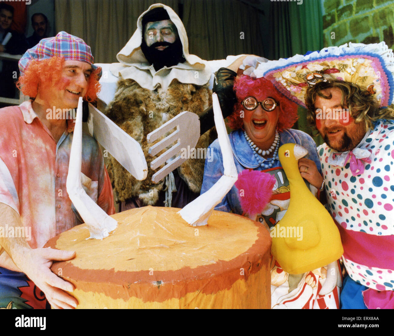 The stars of the St Luke's Hospital staff pantomime return with a sequel to their panto 'Jock and the Beanstalk' with 'Jock and the Beanstalk part two' featuring Colin O'Brien as Jock. Middlesbrough. 15th December 1992. Stock Photo