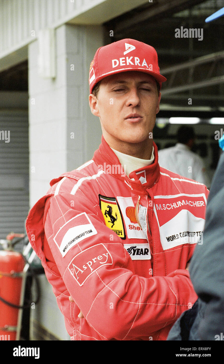 Michael Schumacher born 3 January 1969 is a retired German racing driver. Schumacher is a seven-time Formula One World Champion and is widely regarded as one of the greatest F1 drivers of all time.He holds many of Formula One's driver records including most championships race victories fastest laps pole positions and most races won in a single season - 13 in 2004. In 2002 he became the only driver in Formula One history to finish in the top three in every race of a season and then also broke the record for most consecutive podium finishes. According to the official Formula One website he is Stock Photo