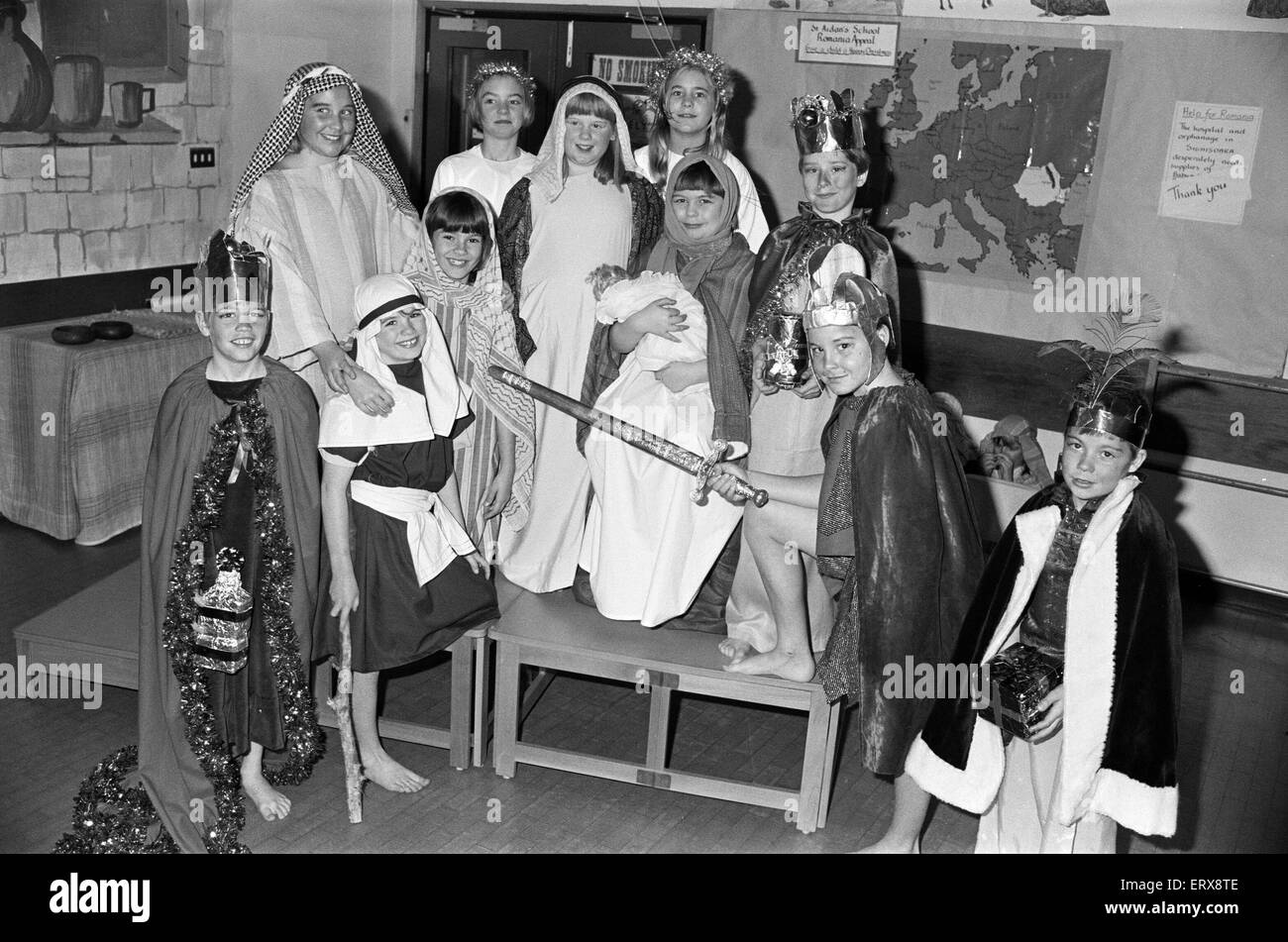 St Aiden's CE first school nativity - A Centurion in Bethlehem. 2nd December 1991. Stock Photo