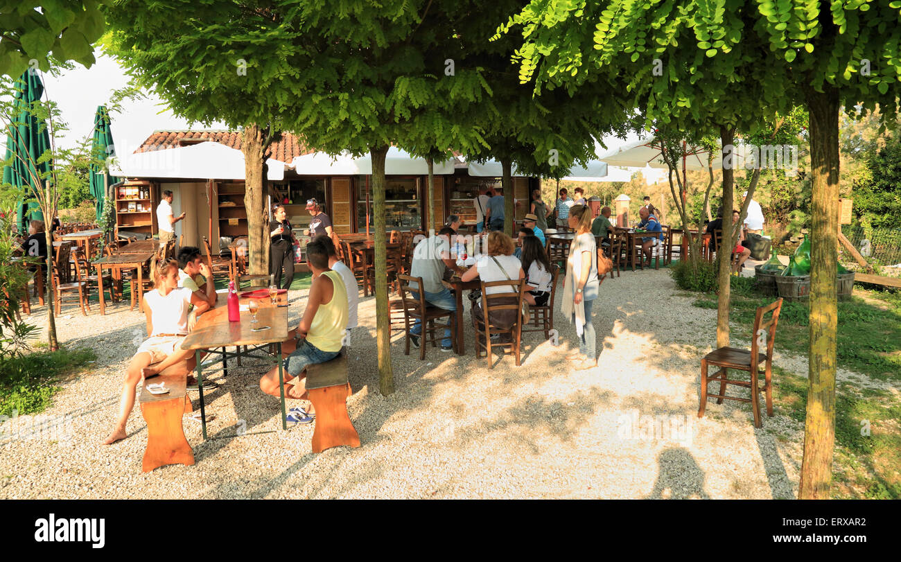 Garden restaurant Taverna Tipica Veneziana,Torcello Island Stock Photo