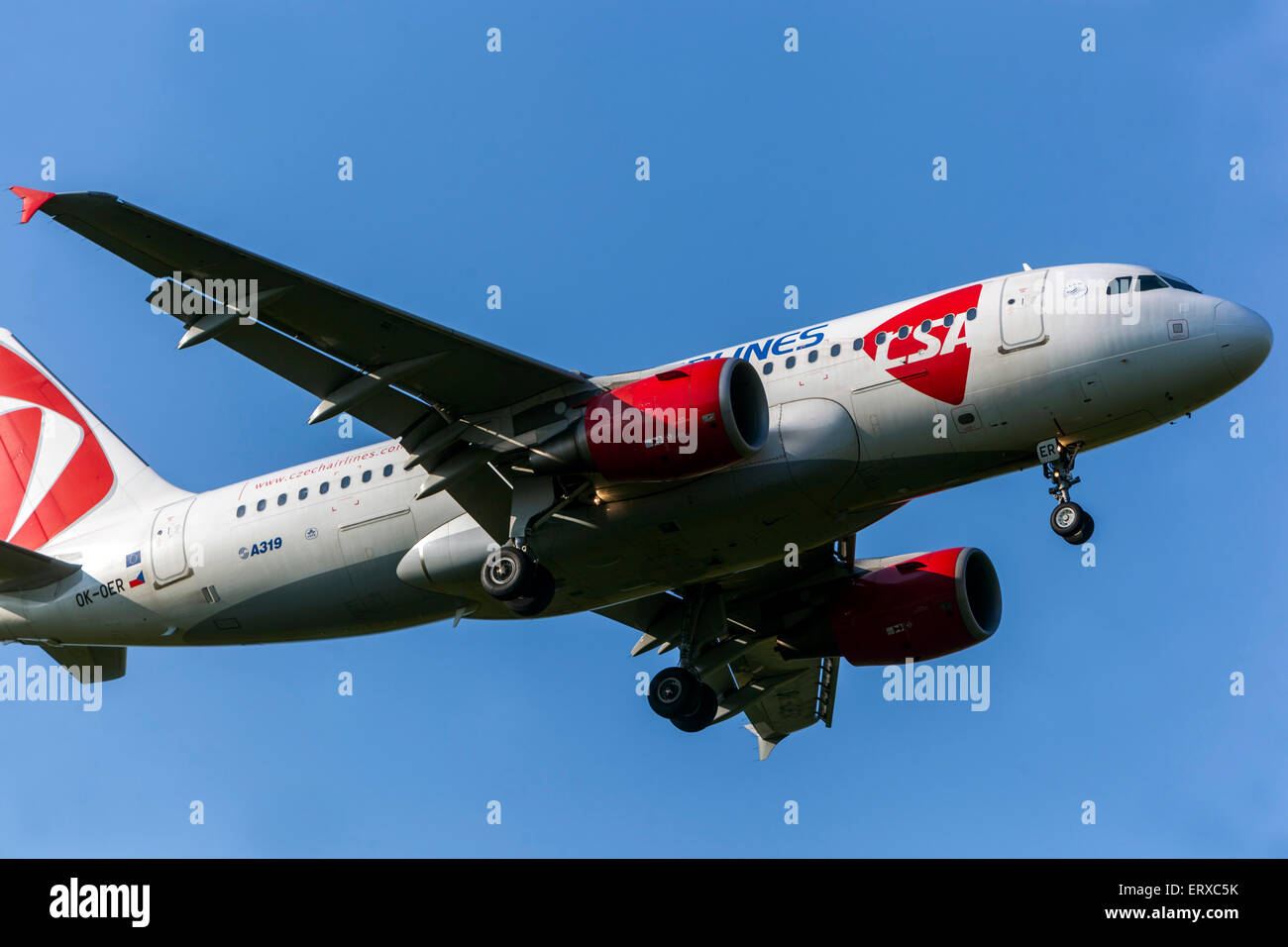 Csa czech airlines airbus a319 in prague hi-res stock photography