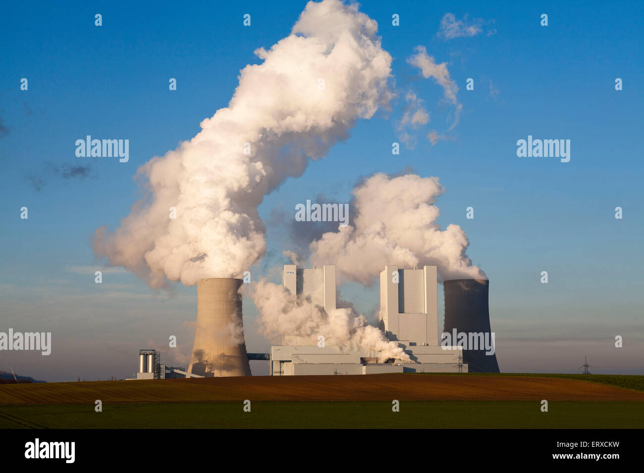 the lignite-fired power plant Neurath in Grevenbroich, Germany. Stock Photo