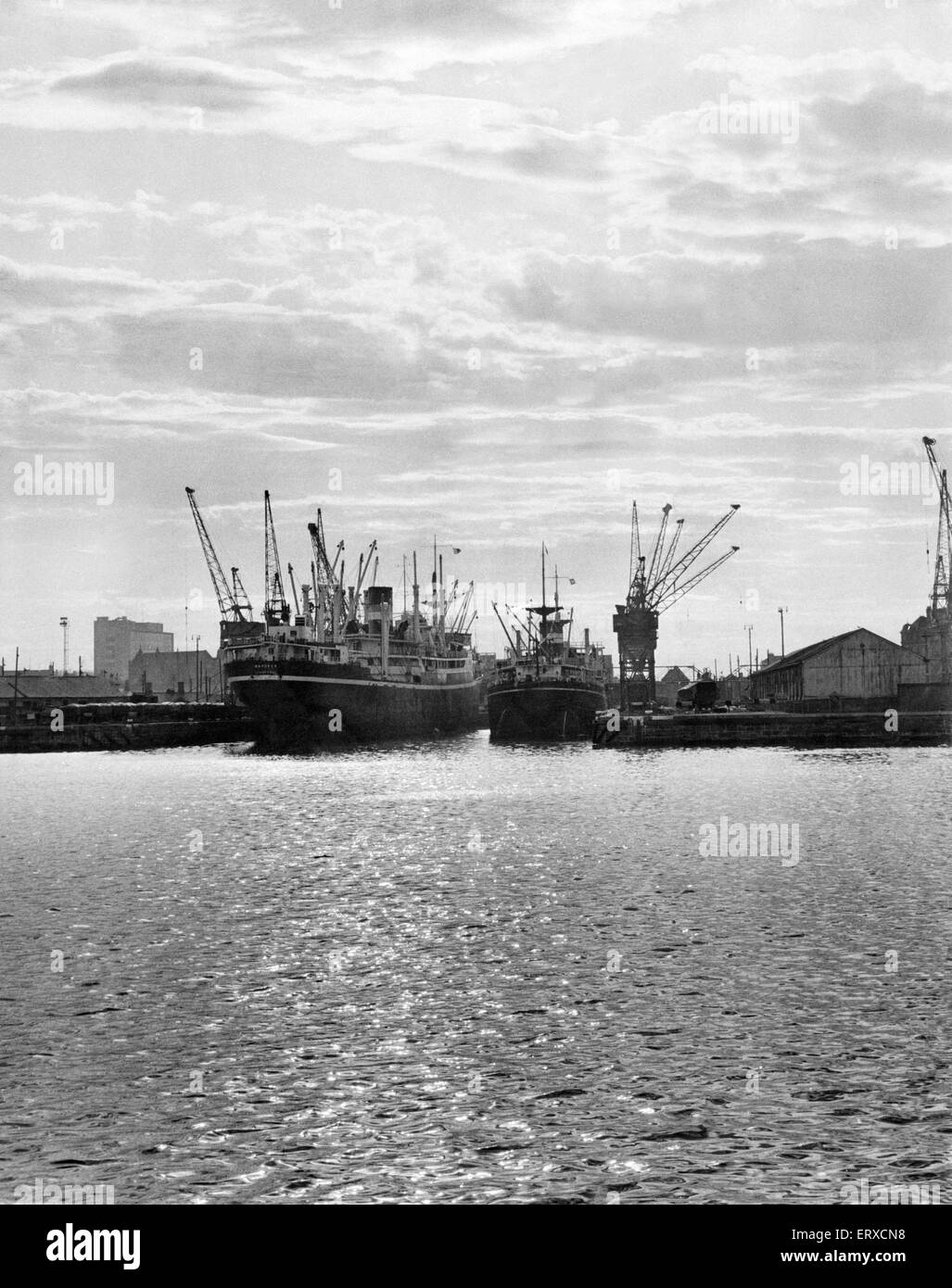 The iron masters district, River Tees, Middlesbrough. 22nd December 1966. Stock Photo