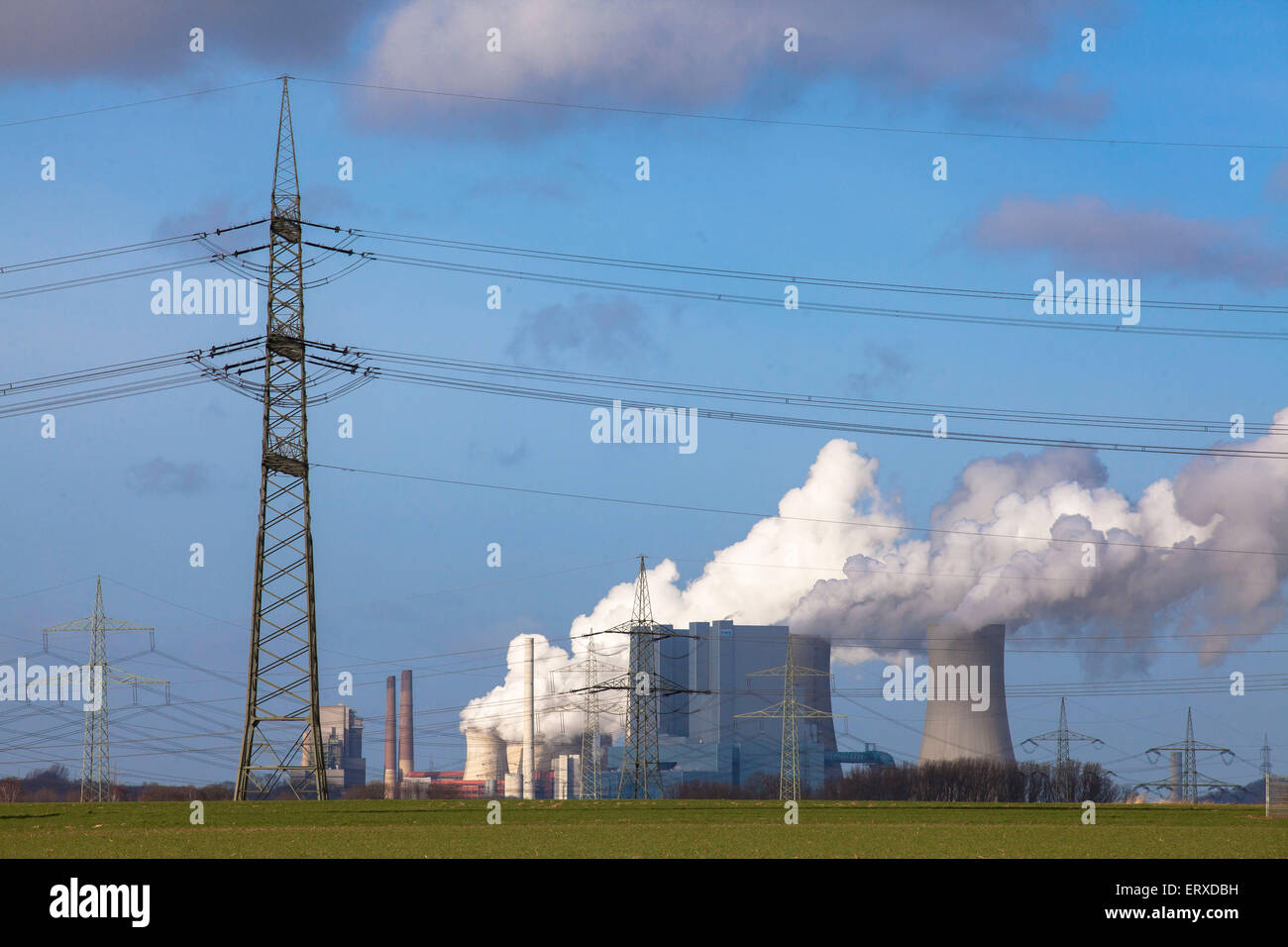 the lignite-fired power plant Neurath in Grevenbroich, Germany. Stock Photo