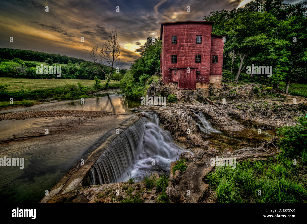 Dillard Mill at sundown Stock Photo