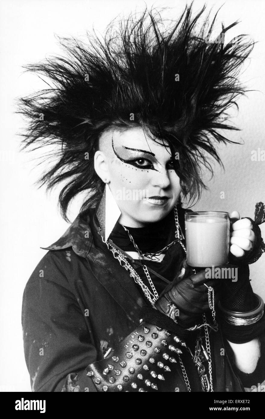 Punk teenagers in Birmingham are protesting about a 'discriminatory' increase in the price of a cup of tea in the restaurant at Rackhams. They claim they are discriminated against because of their spiky Mohican hair styles and unusual clothes. Pictured is Stock Photo