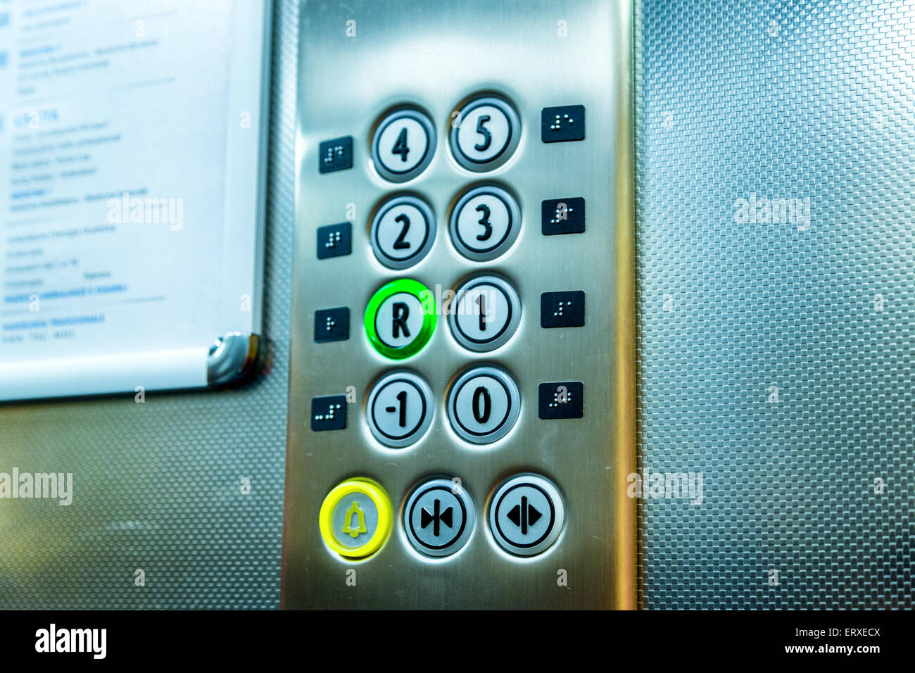 Buttons in an elevator what floor are you Stock Photo Alamy