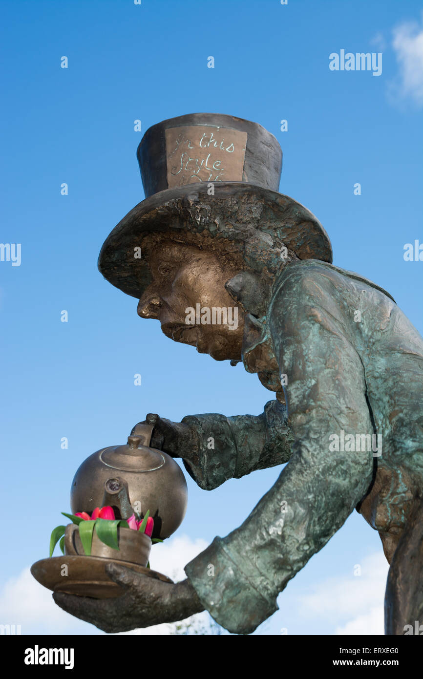 The Mad Hatter statue Stock Photo
