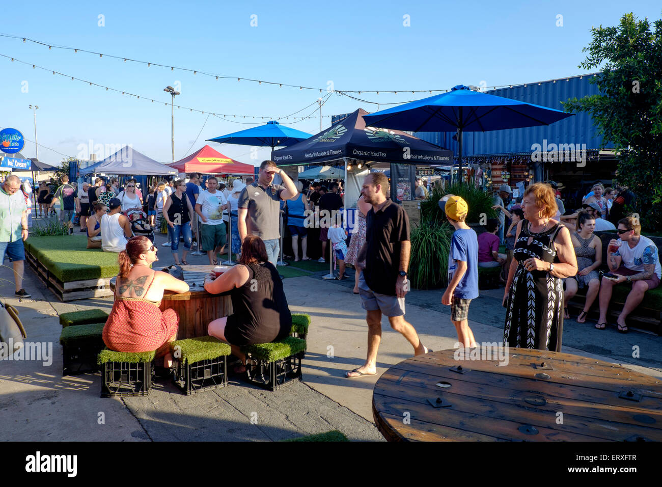 Eat Street Markets at Hamilton Wharf Stock Photo Alamy