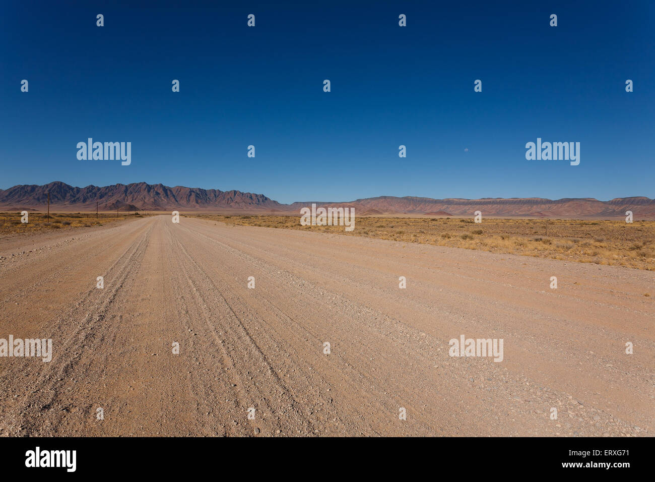 Dirt namibian road from Mariental to Sossusvlei Stock Photo