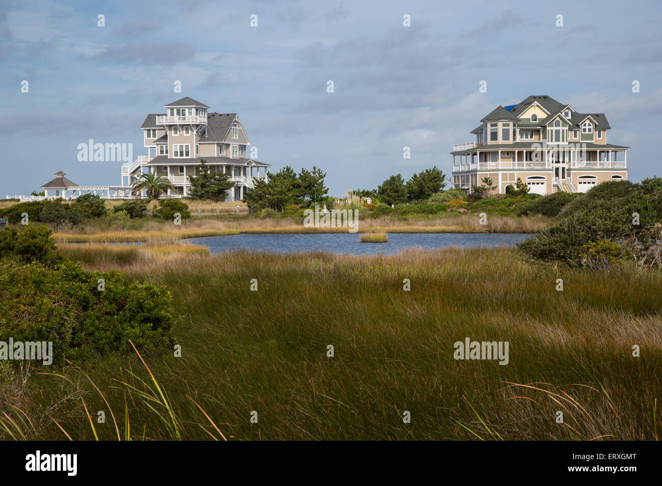 Outer Banks, North Carolina. Vacation Homes, Hatteras Village Stock