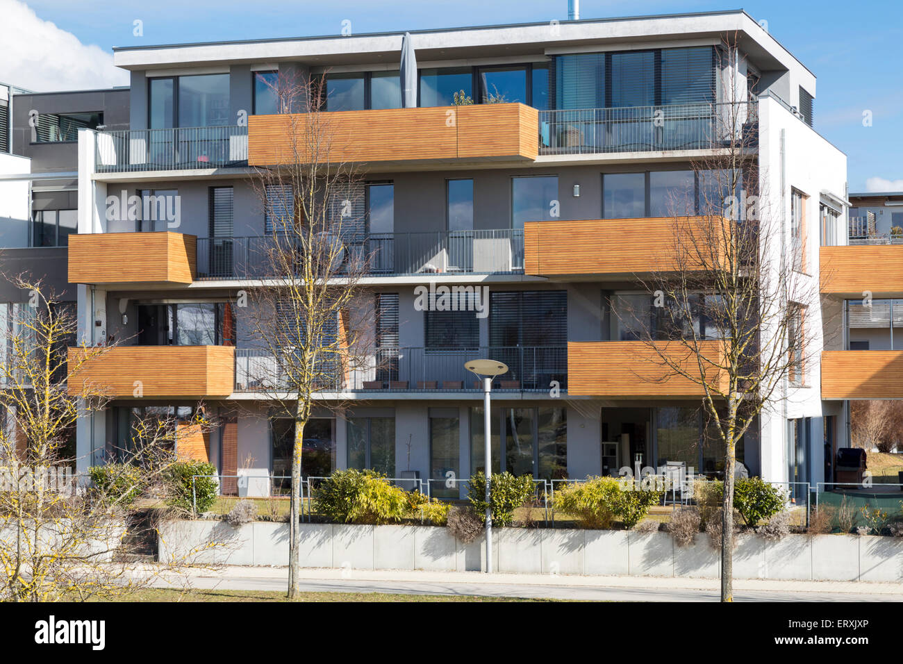 New Apartment with Balconies Stock Photo