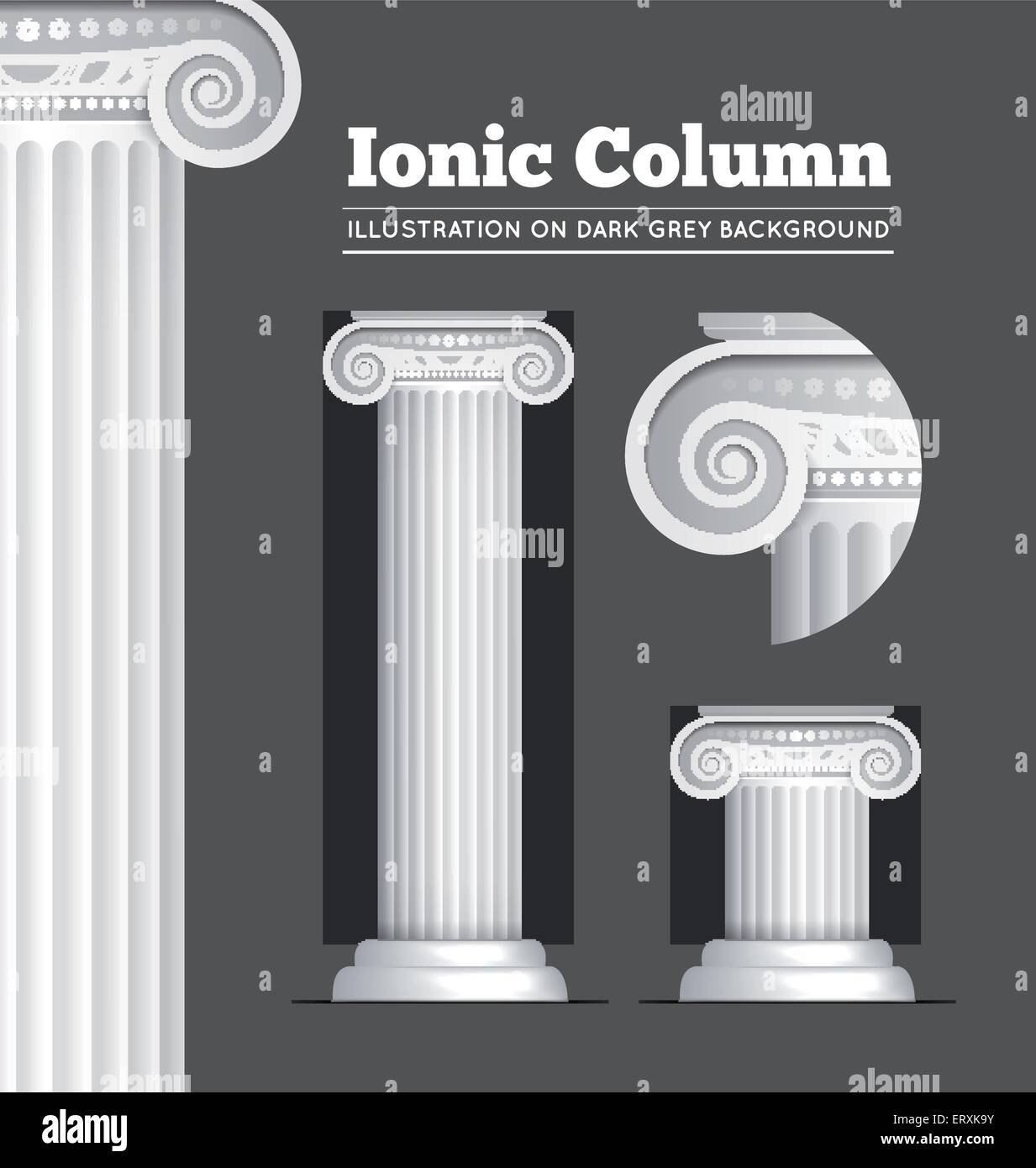 Classical Greek or Roman Ionic column Stock Vector