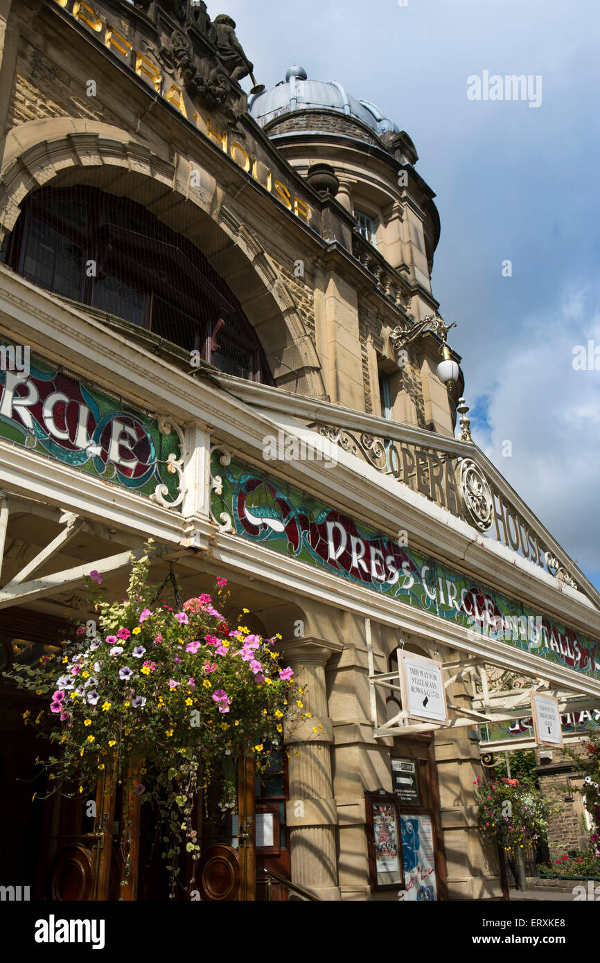 UK, England, Derbyshire, Buxton, Opera House, with ornate leaded glass canopy Stock Photo