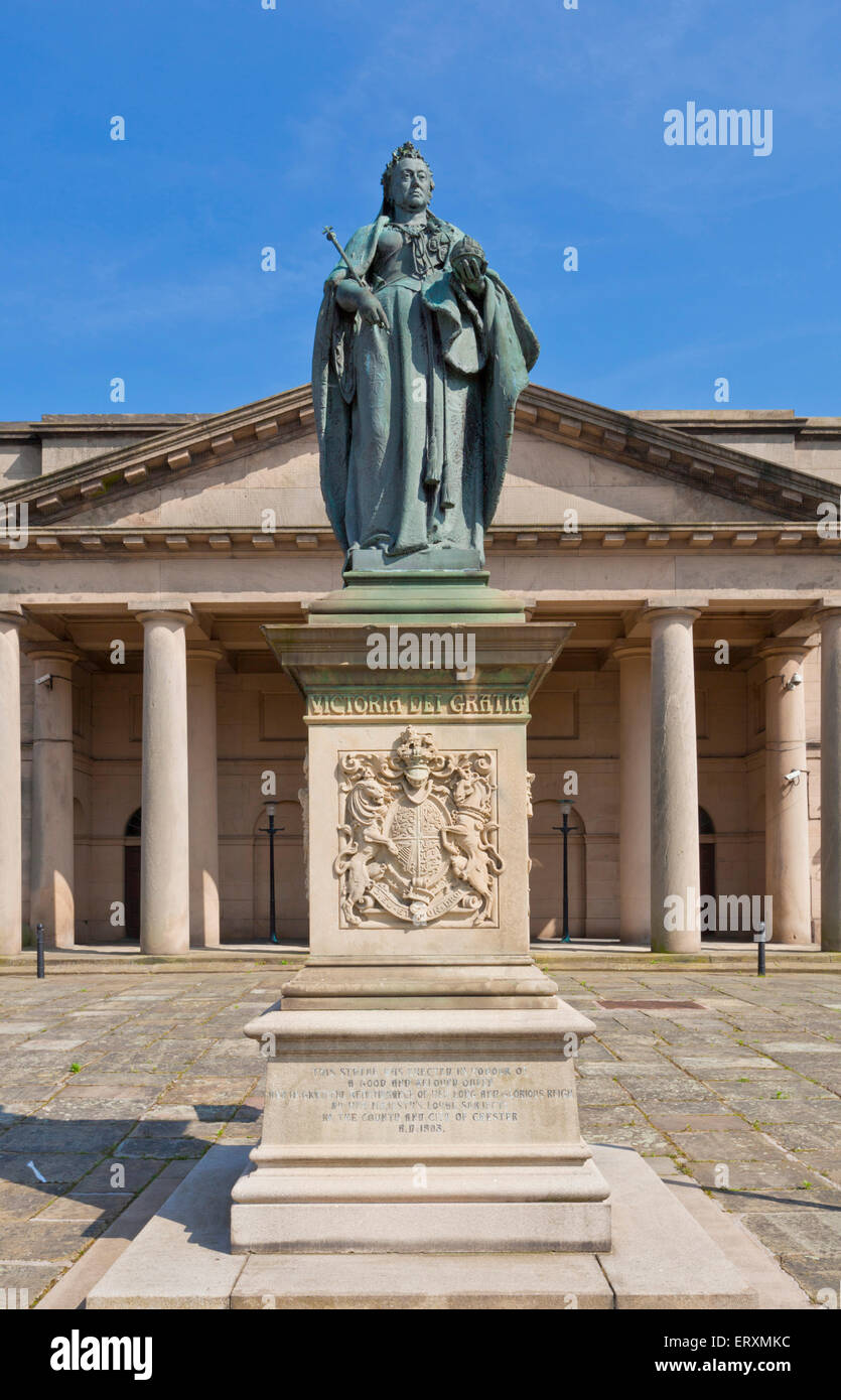 Statue of Queen Victoria outside Chester Crown Court Chester cheshire
