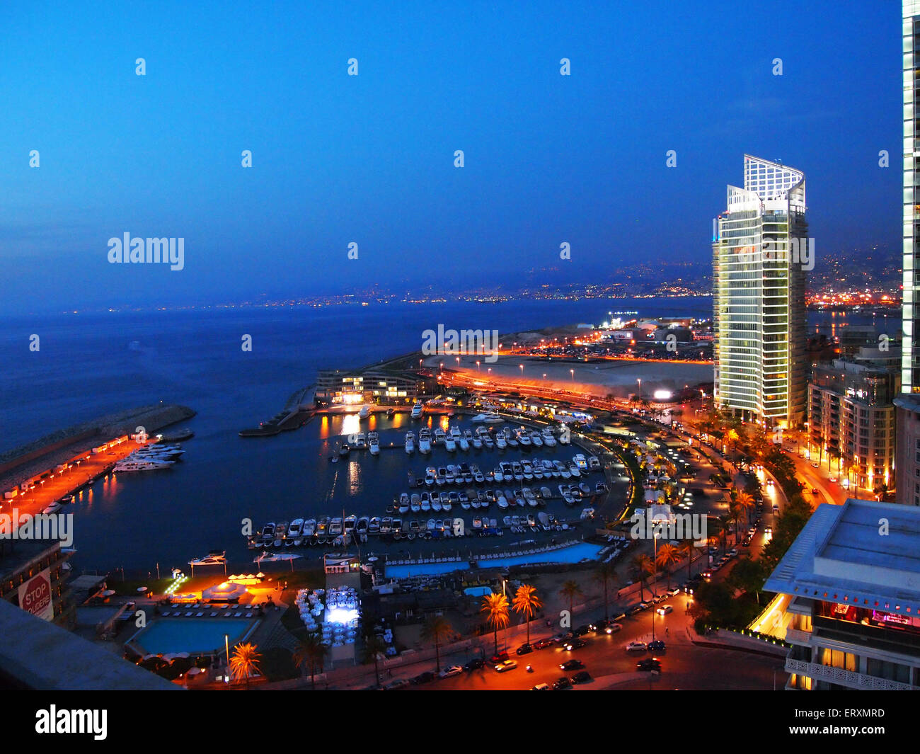 Beirut at night Stock Photo