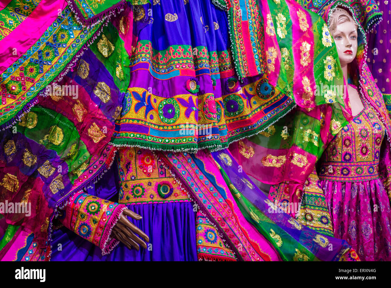 Traditional Afghan Wedding dress, Kabul, Afghanistan Stock Photo