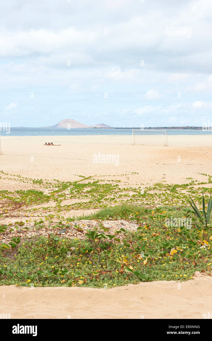 View of neighbouring islands from the beach on Sal, Cape Verde Stock Photo