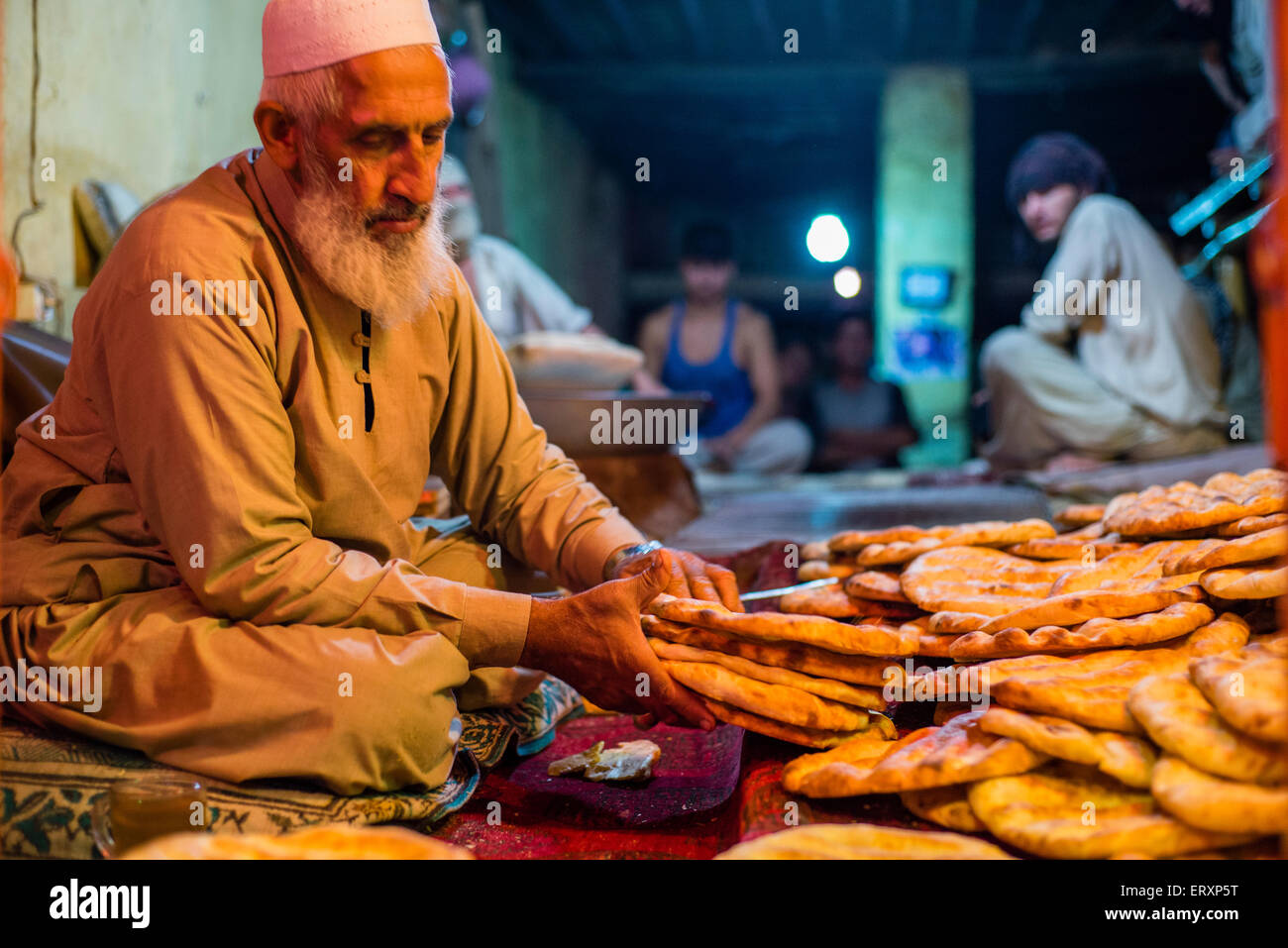 Afghan bakery in Shahr-e Naw, central part of Kabul, Afghanistan Stock Photo