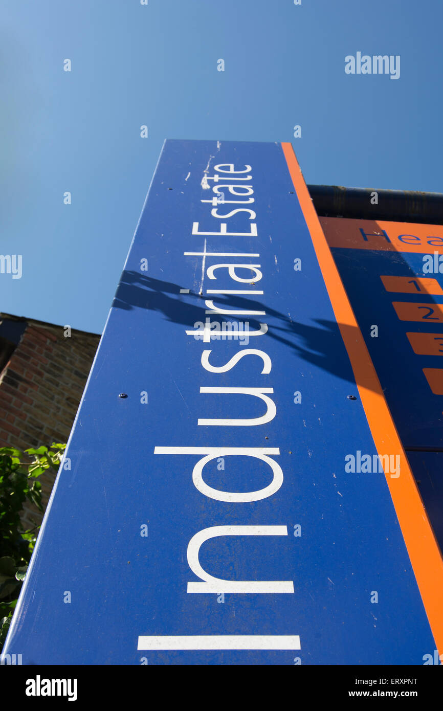 vertical industrial estate sign Stock Photo Alamy