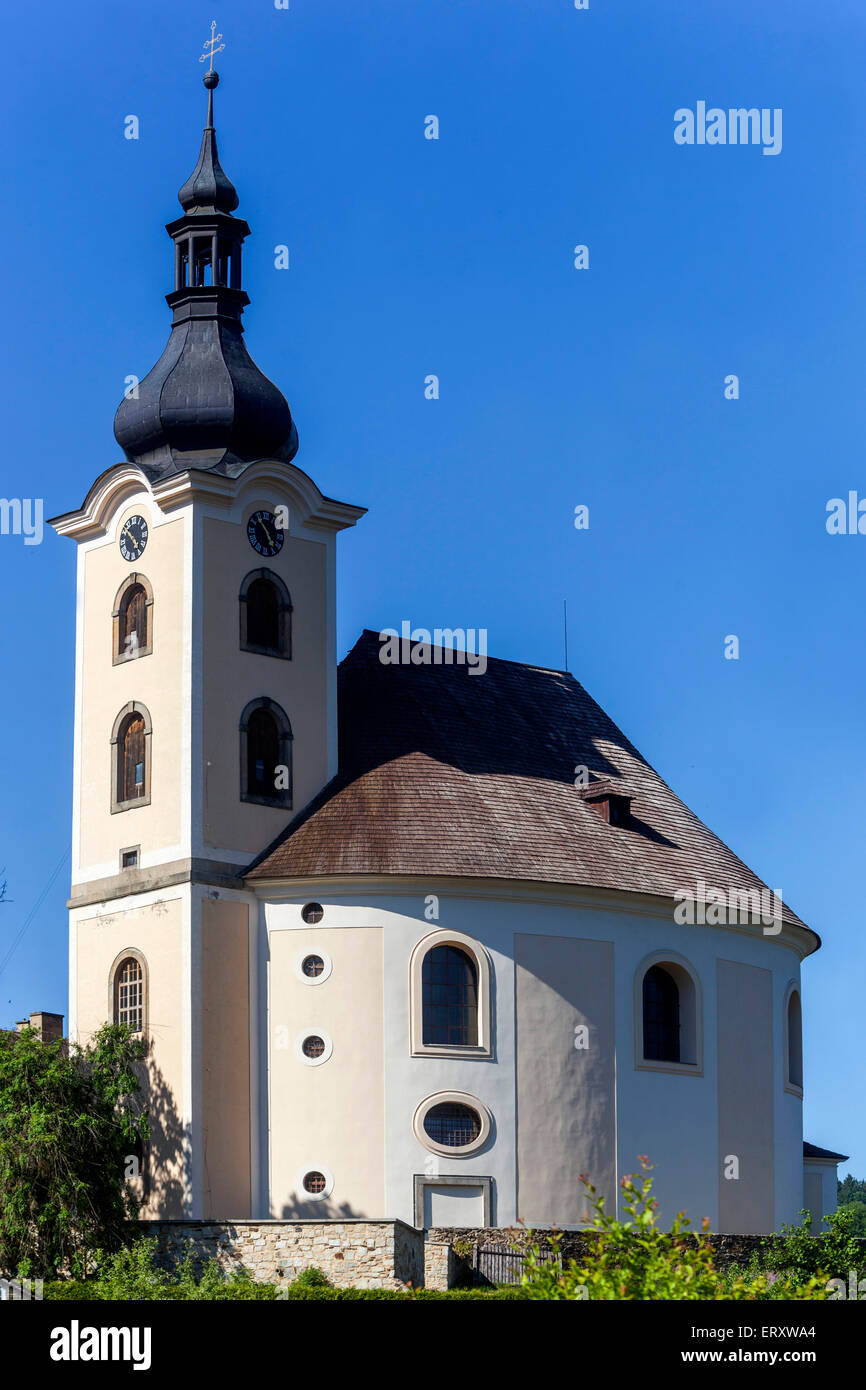 Czech Republic Utery, a small picturesque town, Plzen Region West Bohemia, Church of St. John the Baptist; Stock Photo