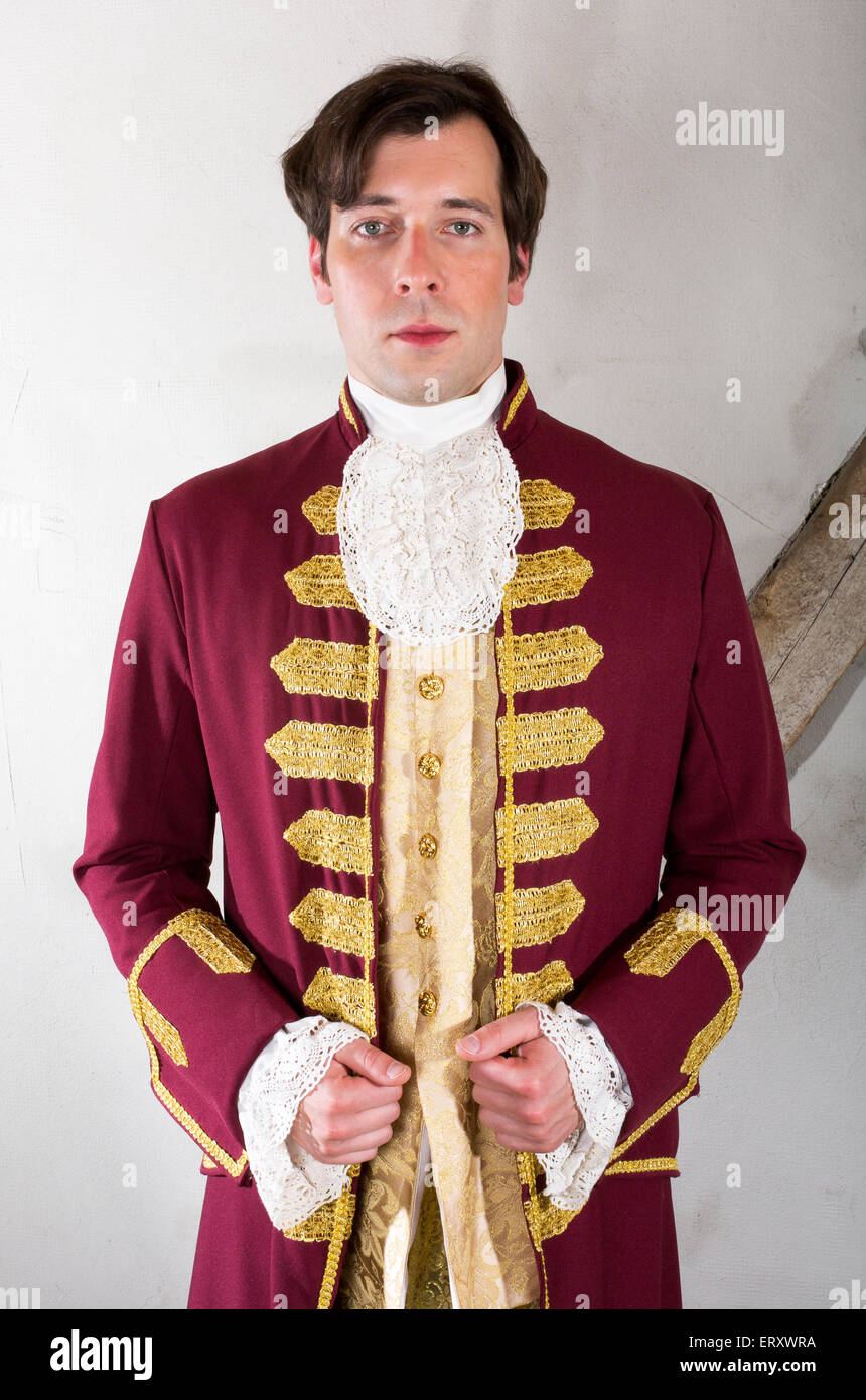 portrait of a nobleman in a red livery Stock Photo - Alamy