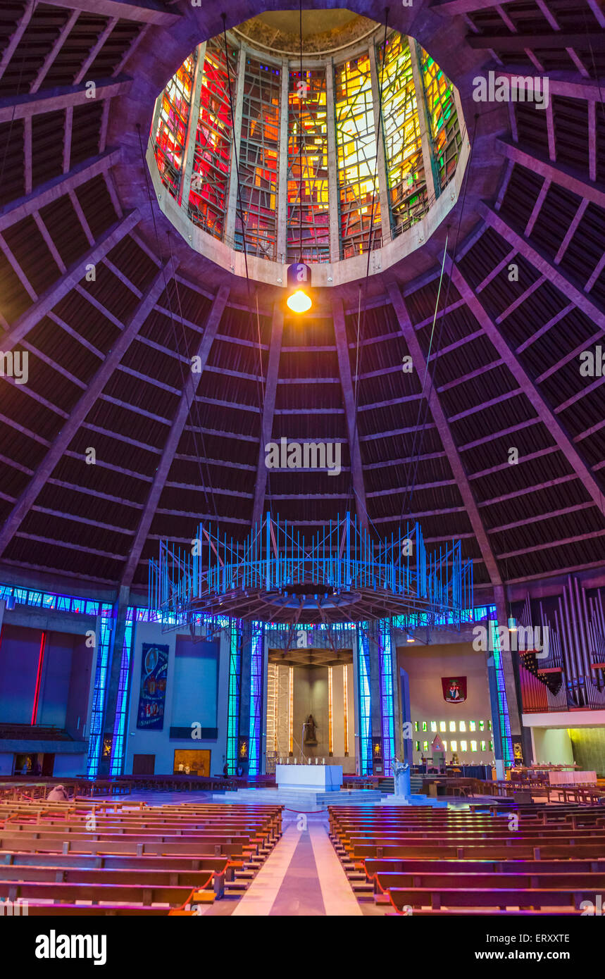 Interior of Liverpool Metropolitan Cathedral, Liverpool, Merseyside, England, UK Stock Photo