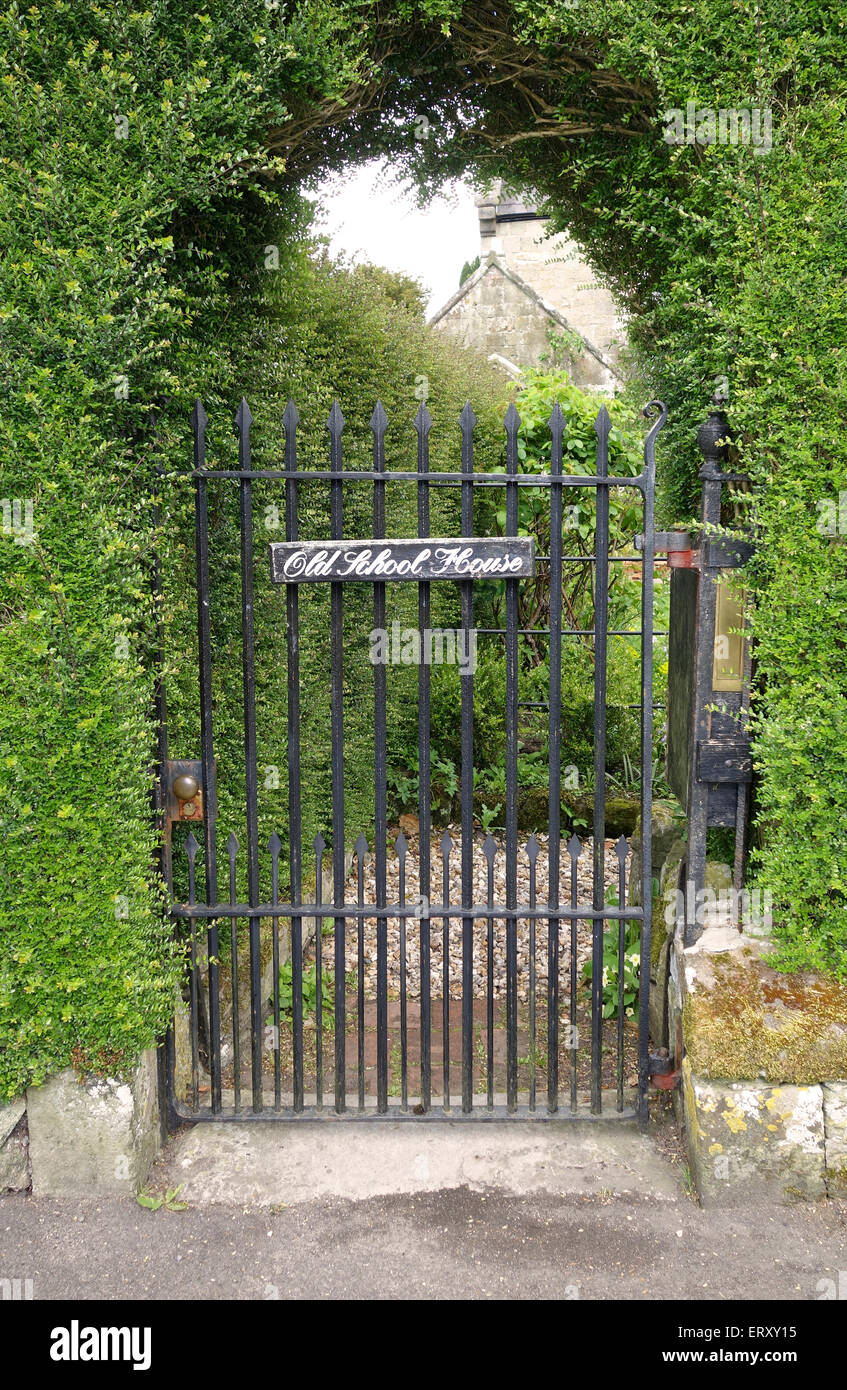 Old School House gate, Shaftesbury, Dorset, England, UK Stock Photo