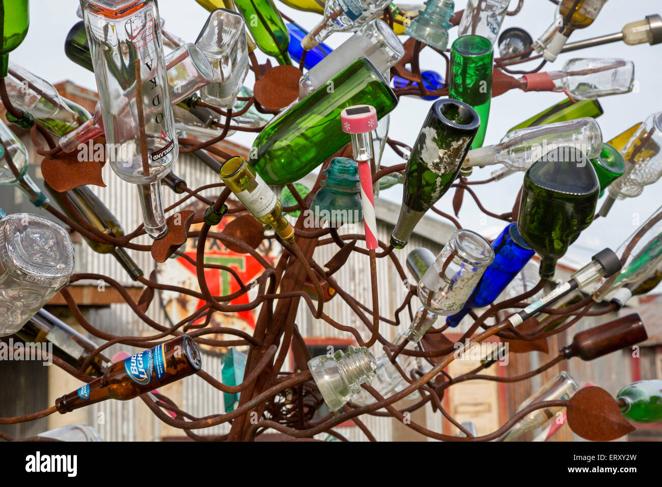 Clarksdale, Mississippi A bottle tree at the Shack Up Inn on the