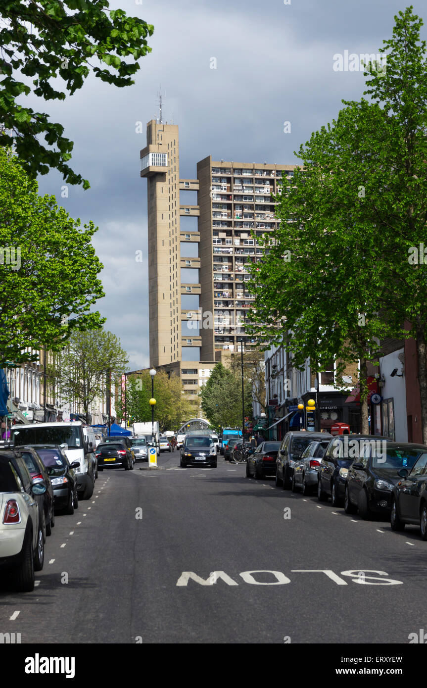 Trellick Tower by Ernő Goldfinger in Notting Hill, London. Stock Photo