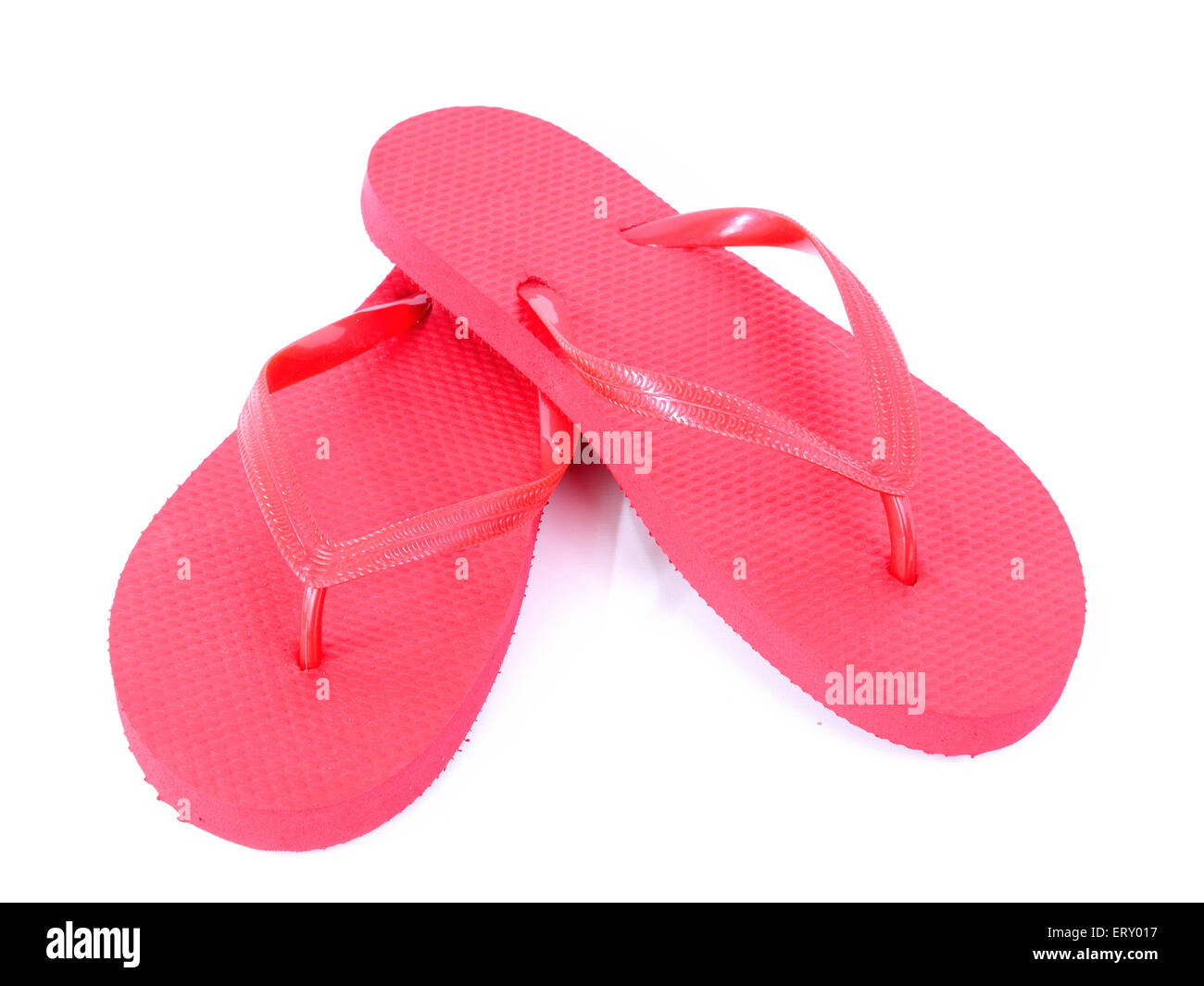 Flip flops red photographed in studio on white background Stock Photo ...