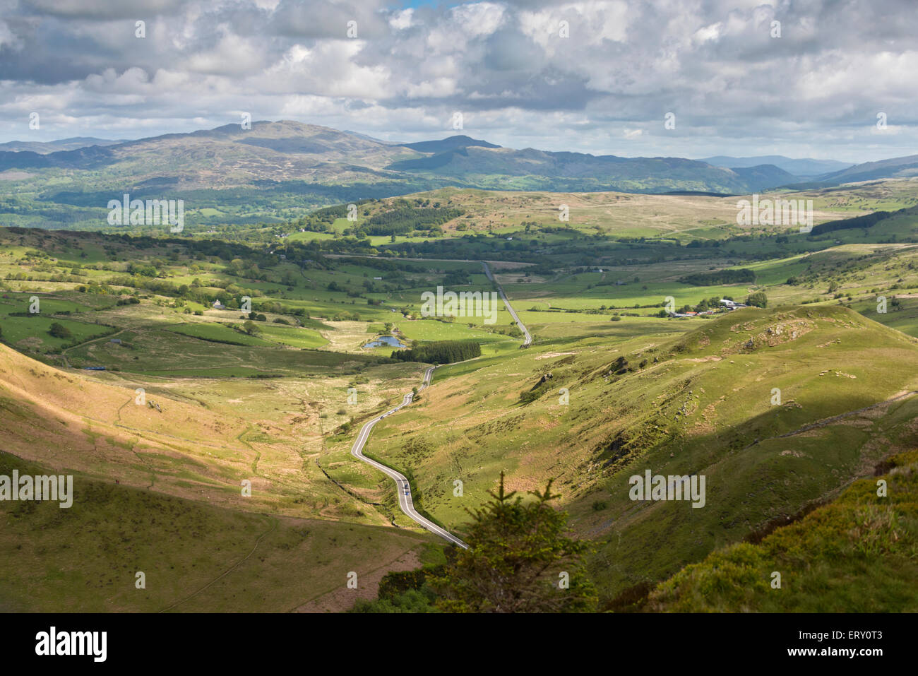 Mach Loop cad-east  mid wales Machynlleth mountains landscape low flying area Stock Photo