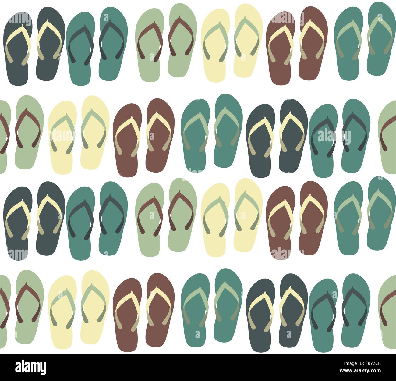 Beach Seamless Background with Flip Flops Vector Illustration Stock ...