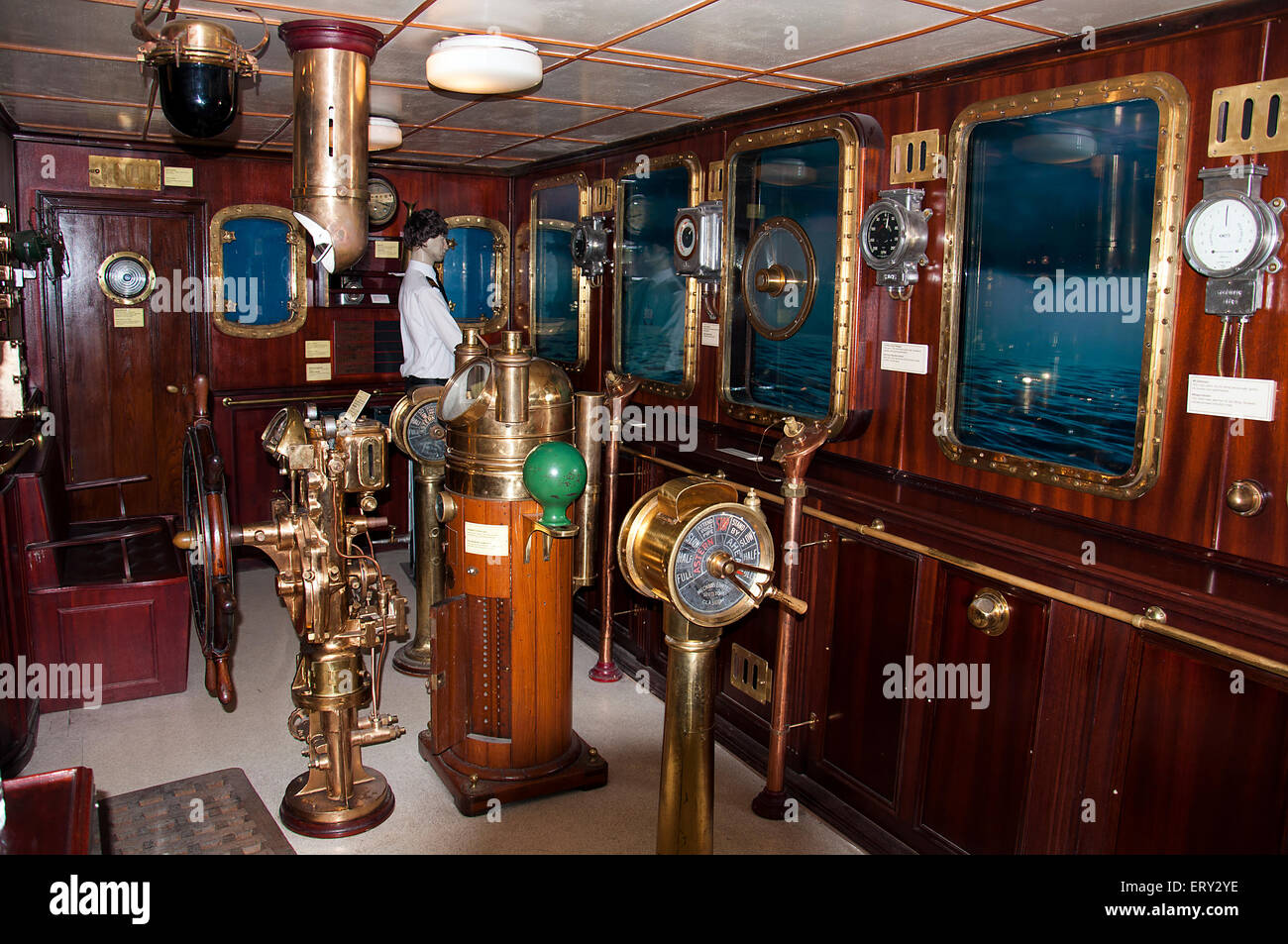 Ship engine room on a boat Stock Photo Alamy
