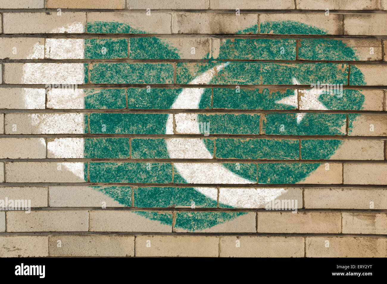 heart shaped flag in colors of Pakistan on brick wall Stock Photo - Alamy