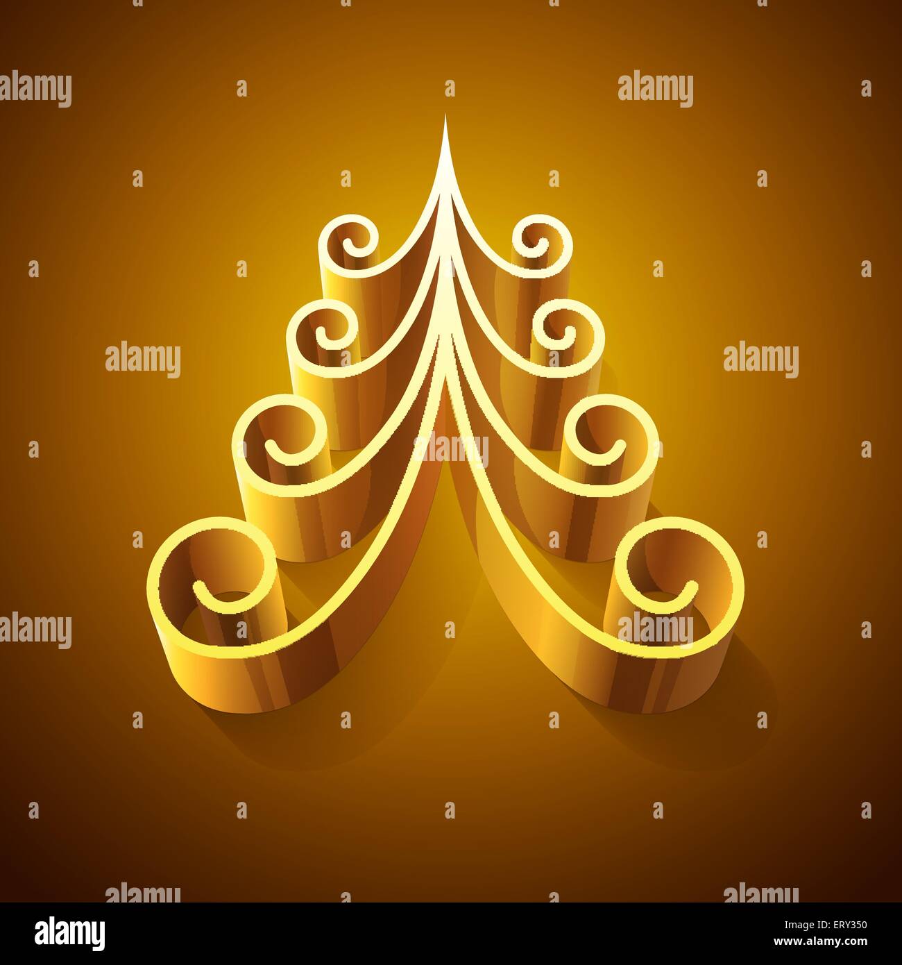 Shining golden 3d christmas tree. RGB EPS 10 vector illustration Stock ...