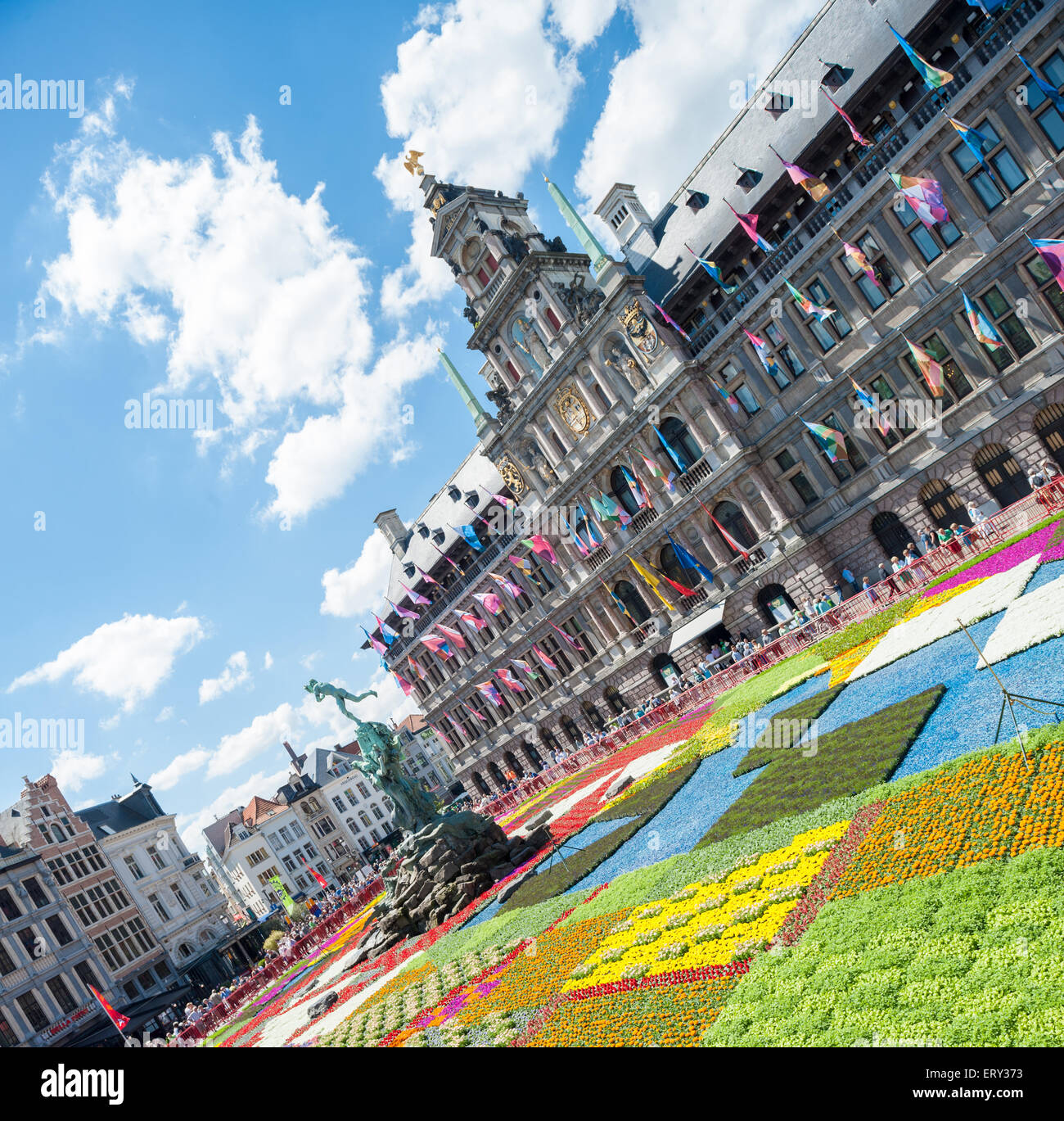 Belgium, Antwerp, flower carpet to celebrate the 450th birthday of the