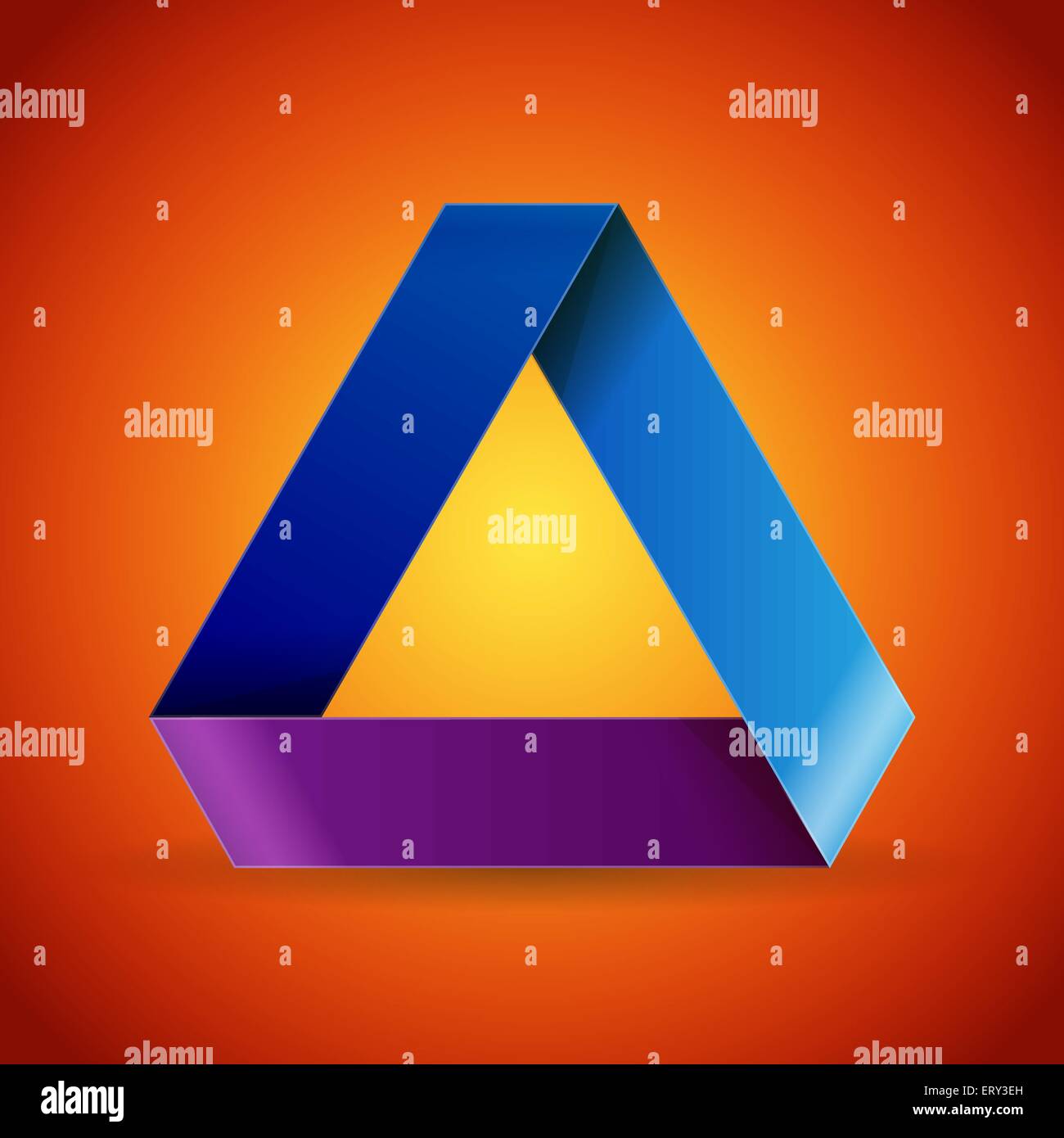 Moebius origami colorful paper triangle. RGB EPS 10 vector Stock Vector