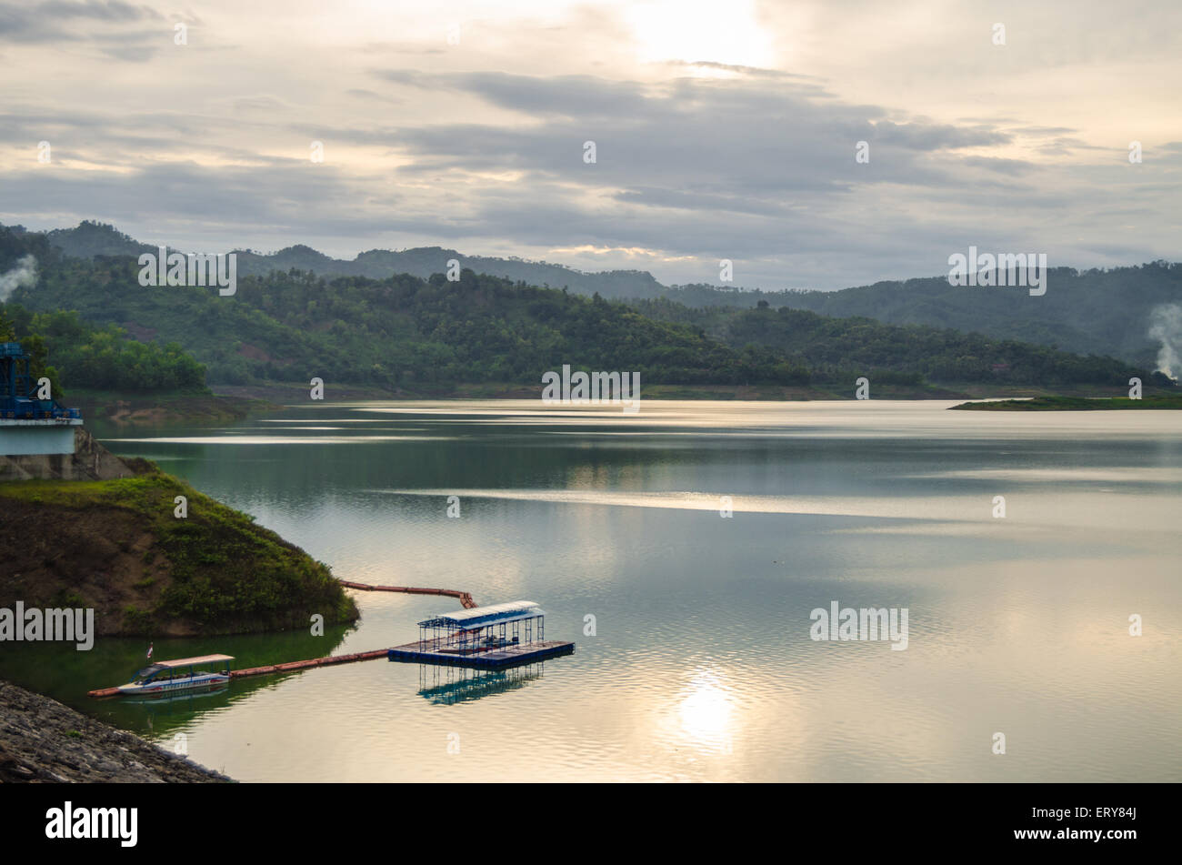 Wonorejo reservoir as water supply in tulungagung, East Java, Indonesia Stock Photo