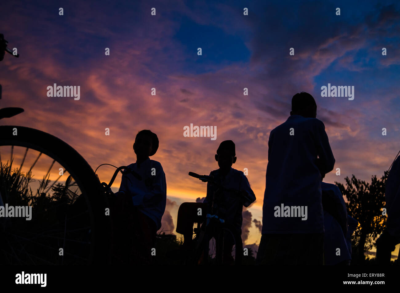 Boy East Java Muslim boys in the afternoon after studying, East Java Indonesia Stock ...