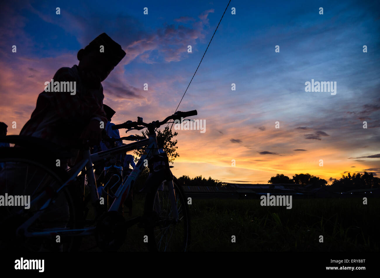 Boy East Java Muslim boys in the afternoon after studying, East Java Indonesia Stock ...