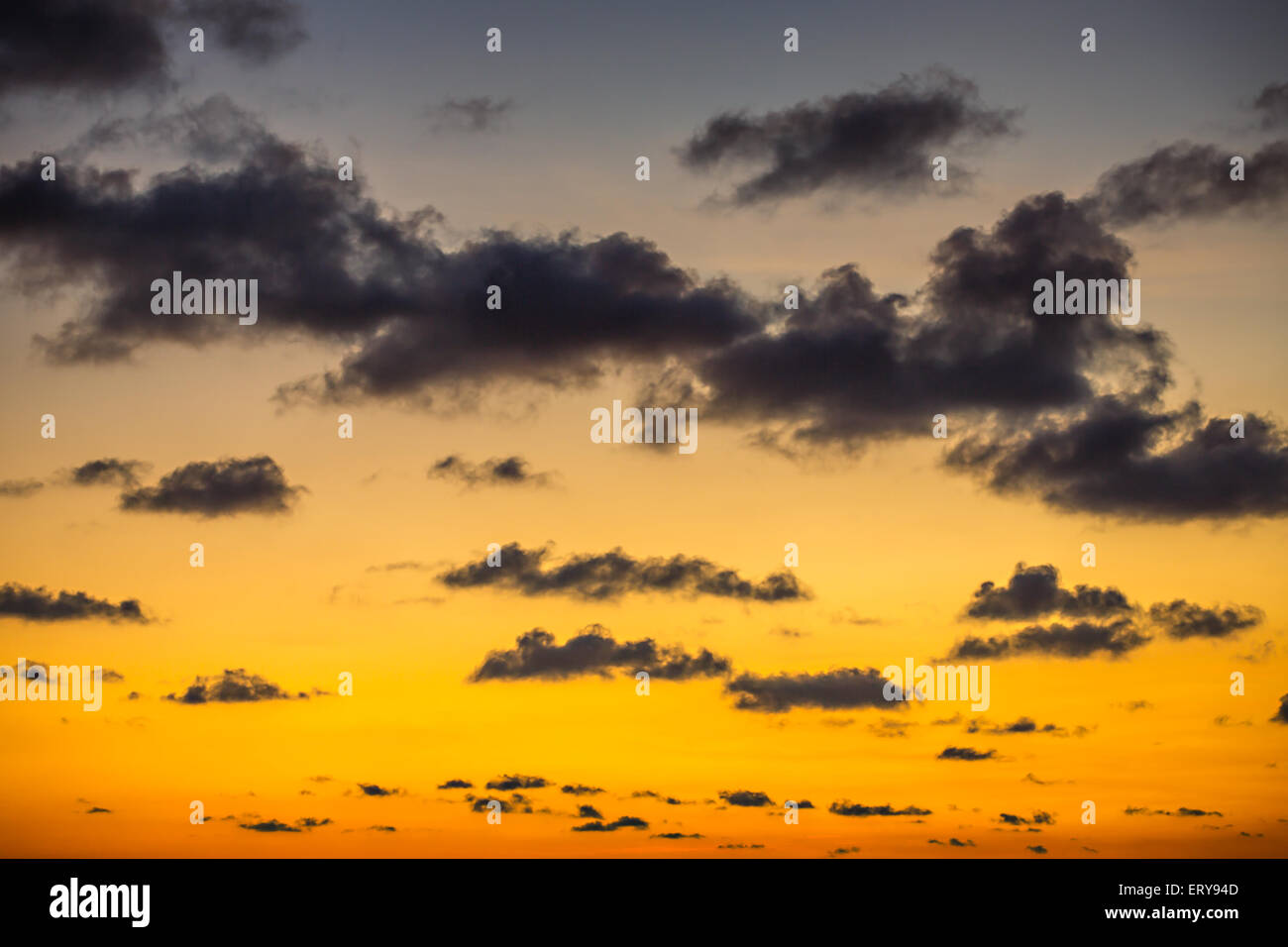 Sunset / sunrise beautiful sky with clouds Stock Photo