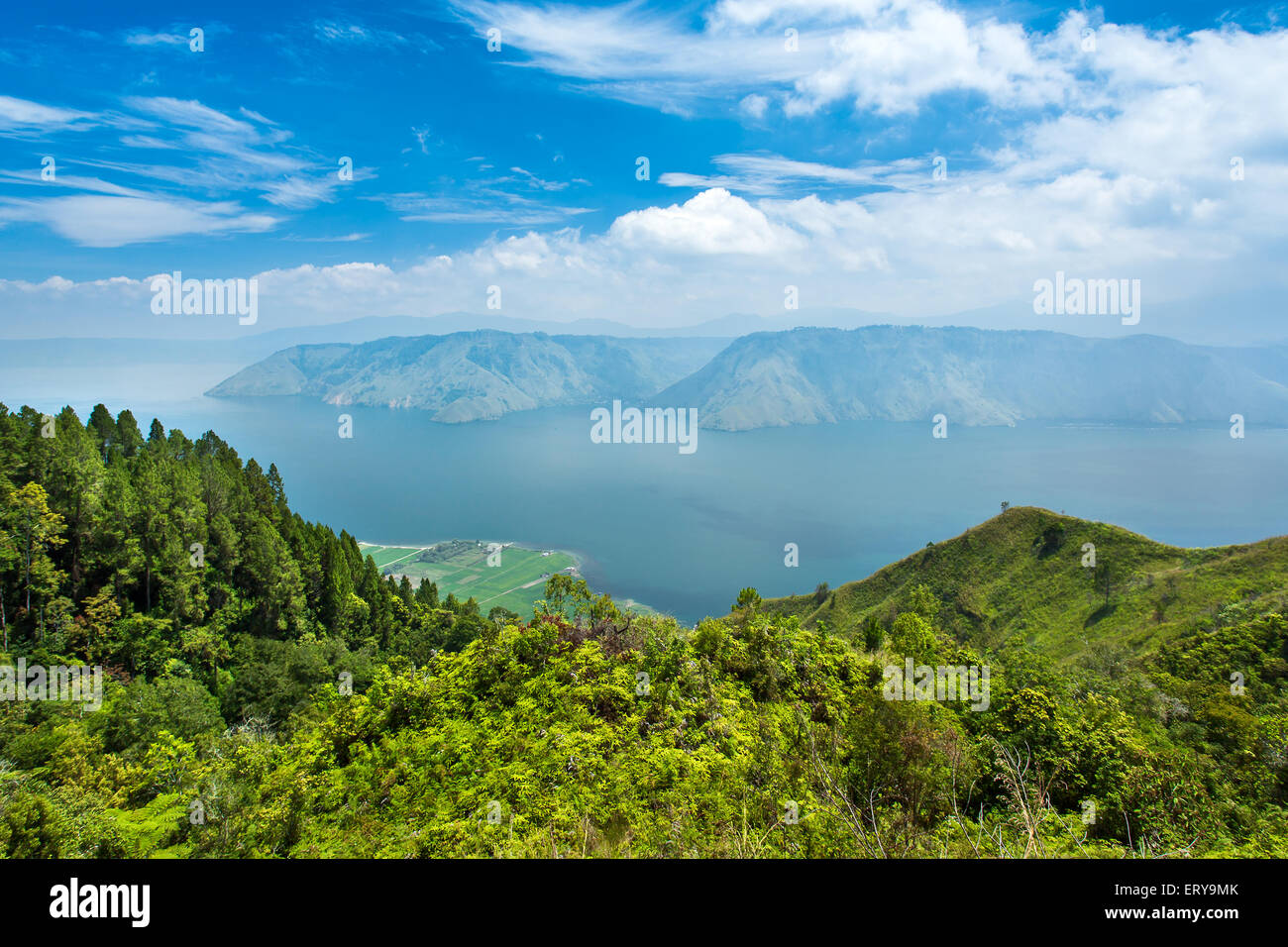 Lake toba or danau toba in North Sumatra, Indonesia Stock Photo