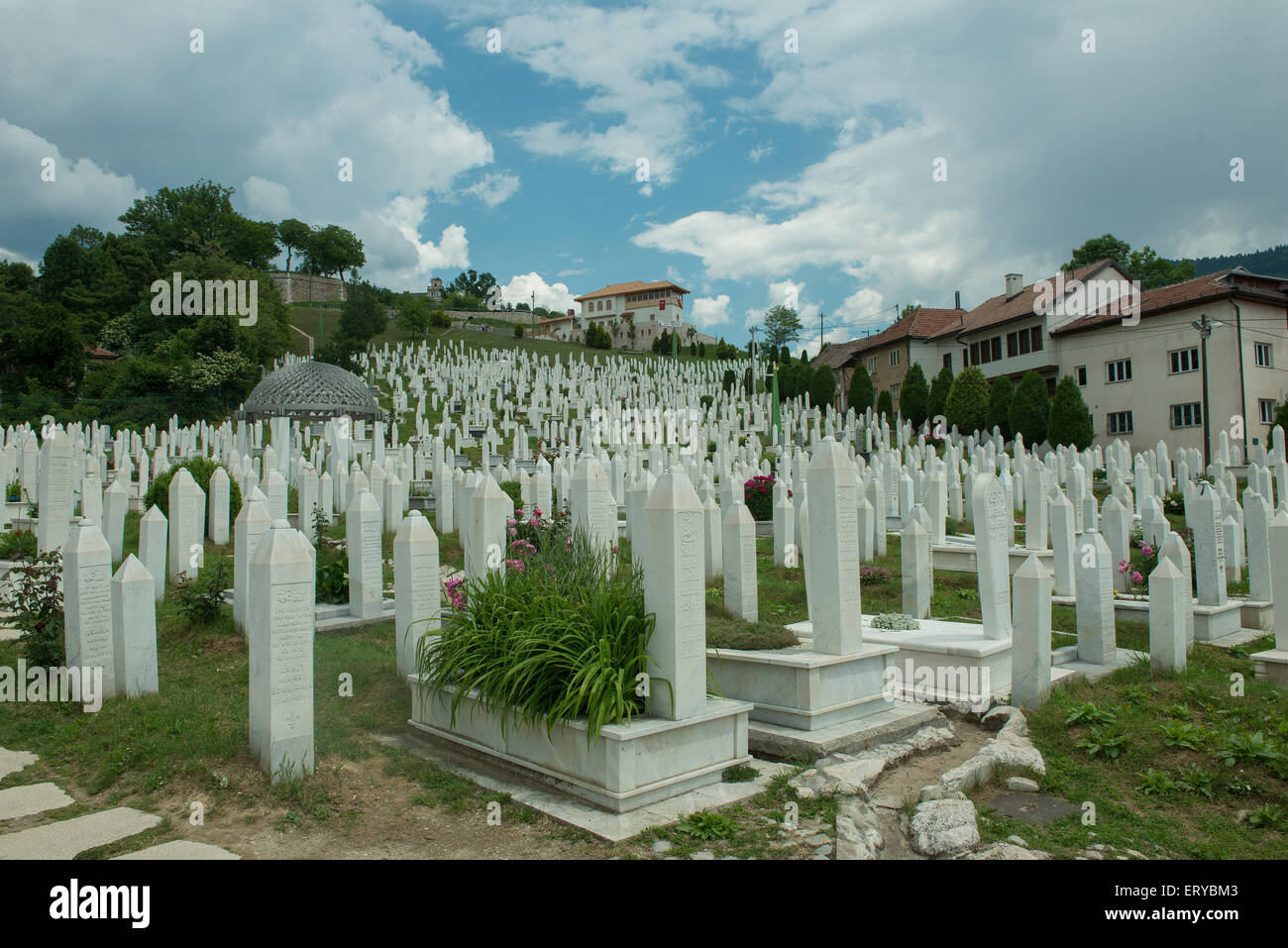 Muslim cemetery of Kovaci in Sarajevo Stock Photo