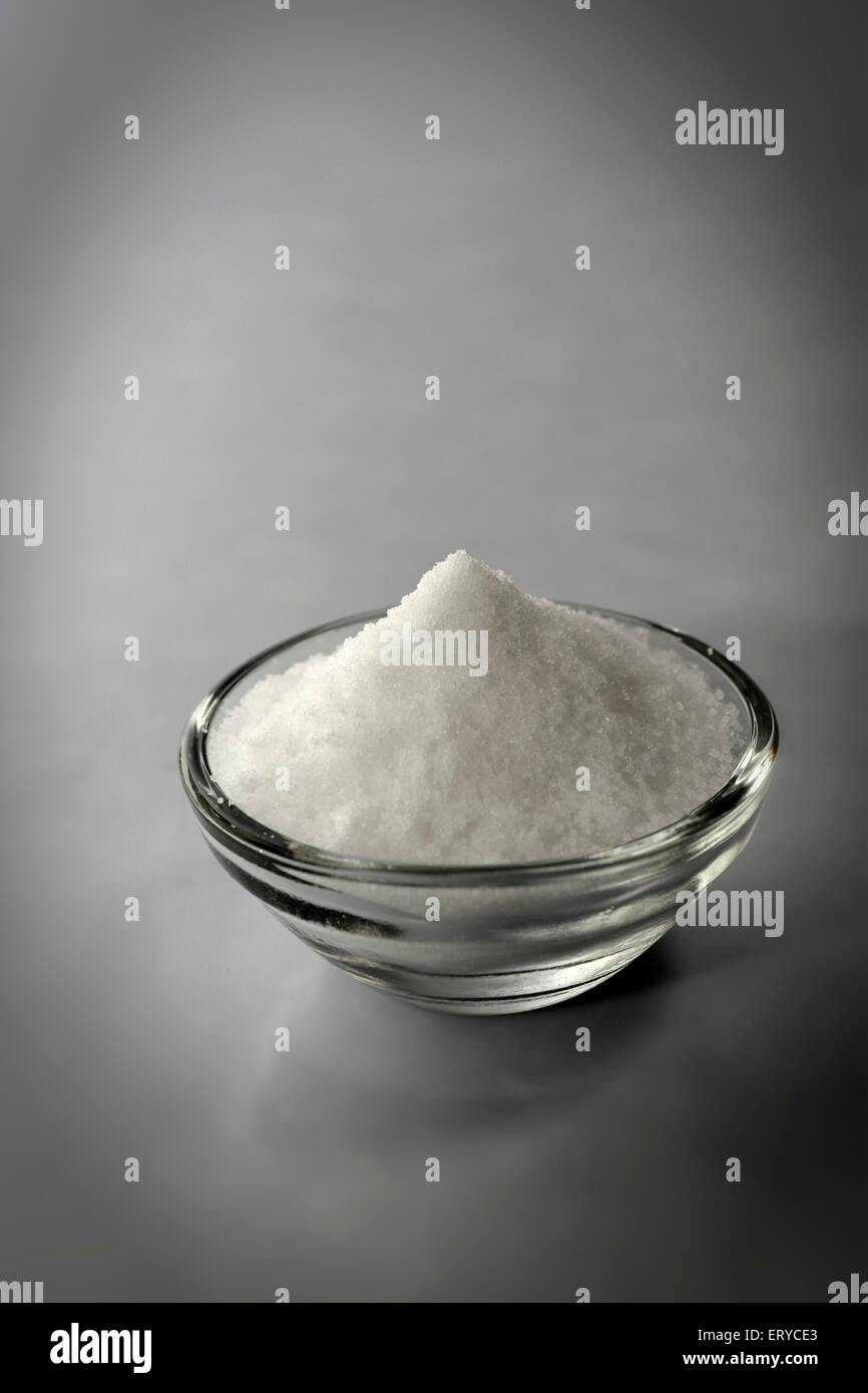 salt in glass bowl ; Stock Photo