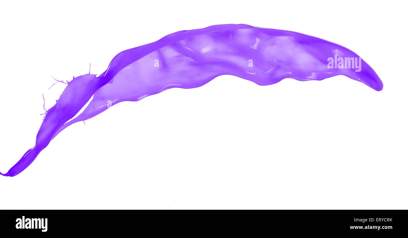 Purple splash isolated on white background Stock Photo - Alamy