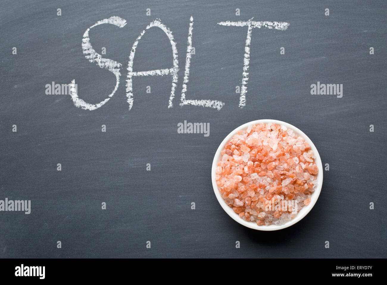 the himalayan salt on blackboard Stock Photo - Alamy
